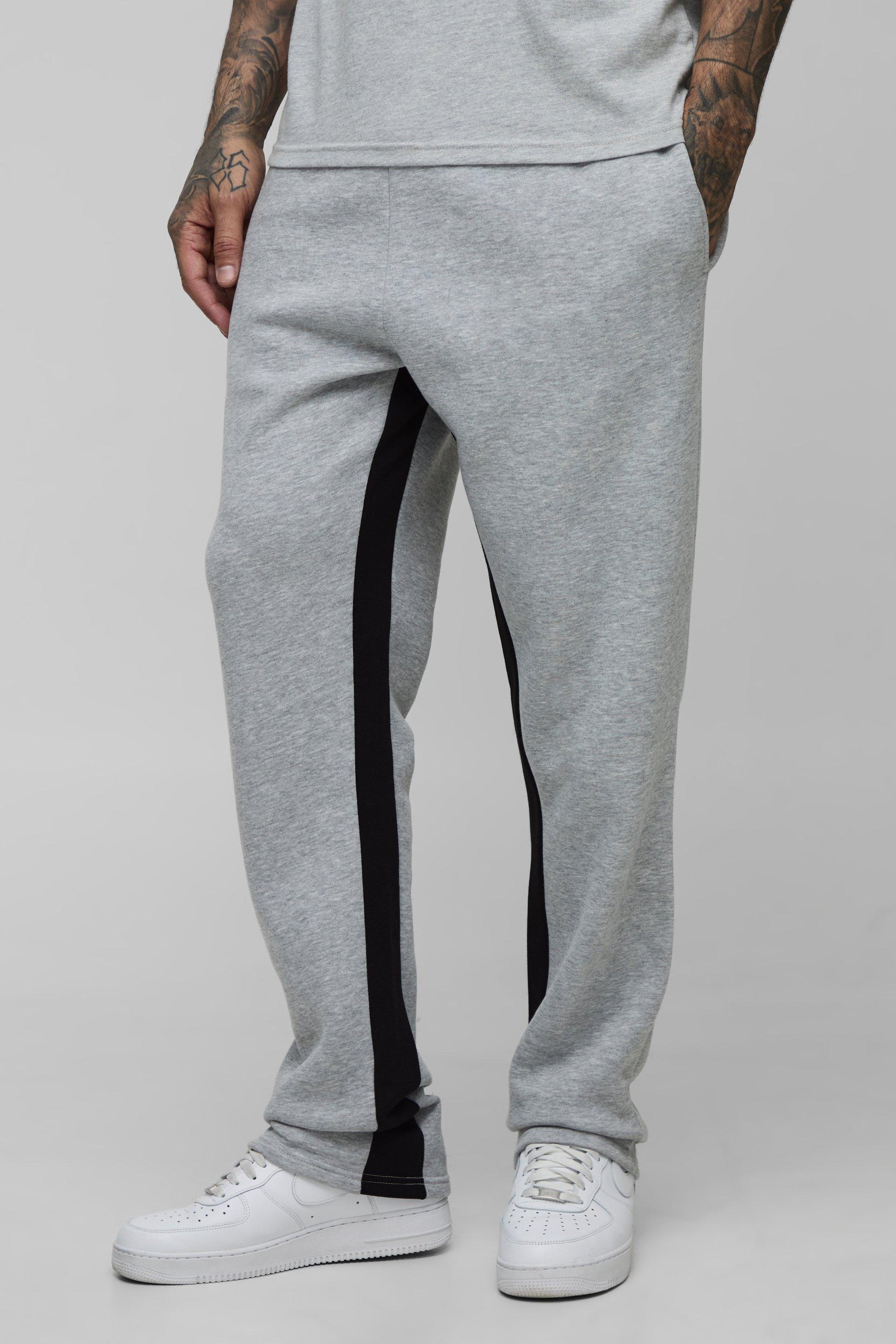 Mens Grey Tall Slim Gusset Joggers, Grey