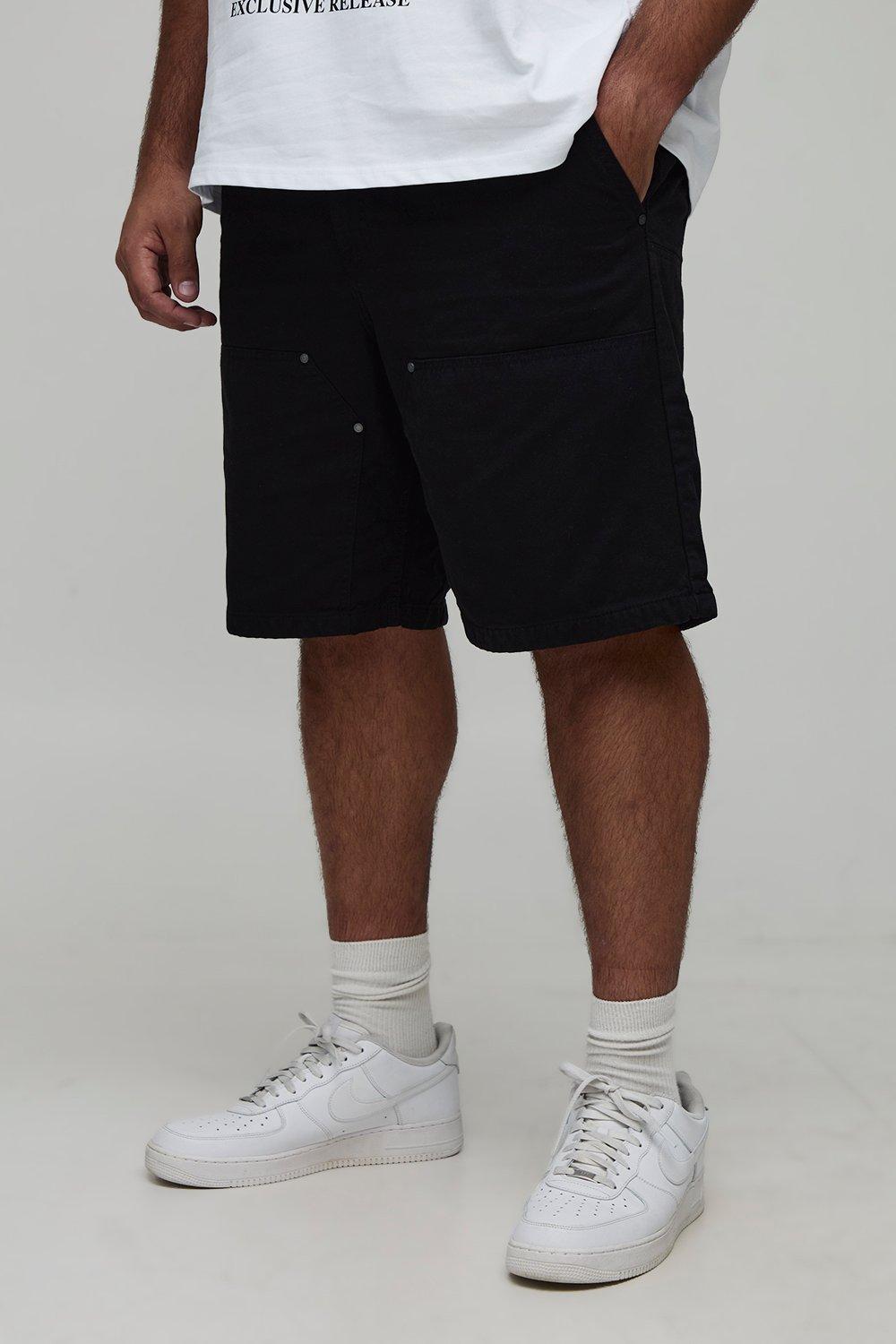 Image of Plus Carpenter Relaxed Fit Shorts, Nero