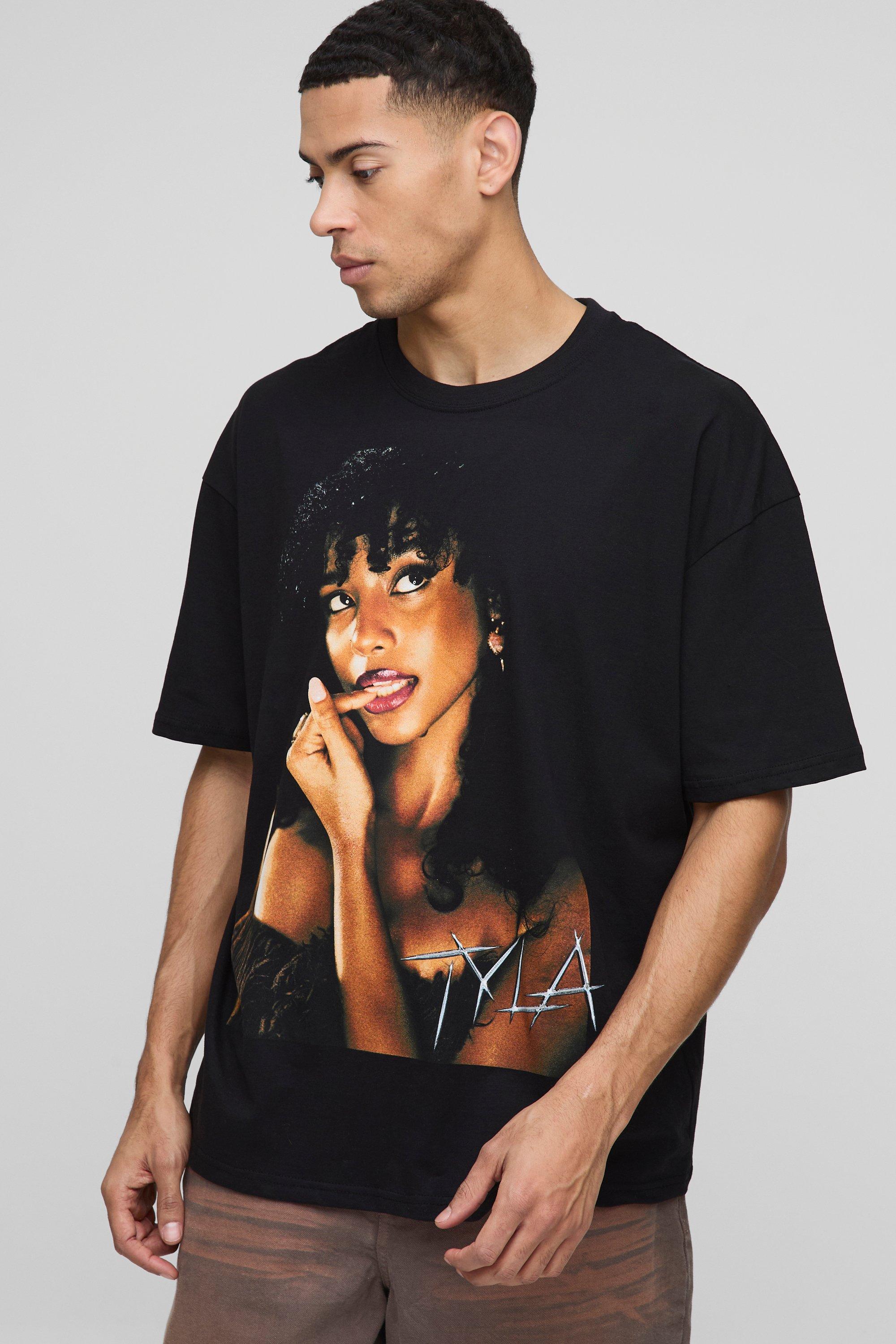 Image of T-Shirt Oversize Ufficiale Tyla, Nero