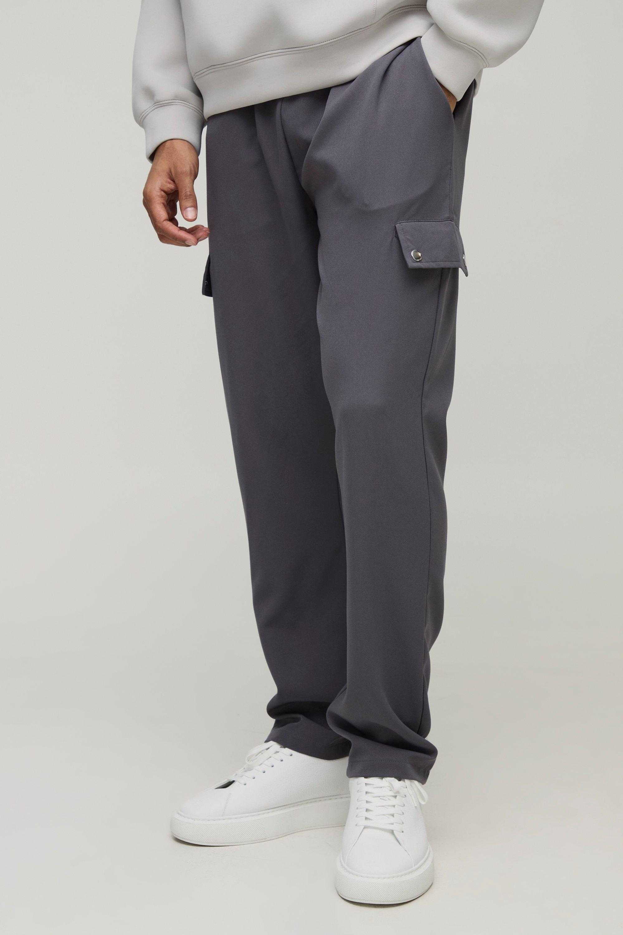 Boohoo Cargo Trainingsbroek Met Elastische Taille En Rechte Pijpen, Charcoal