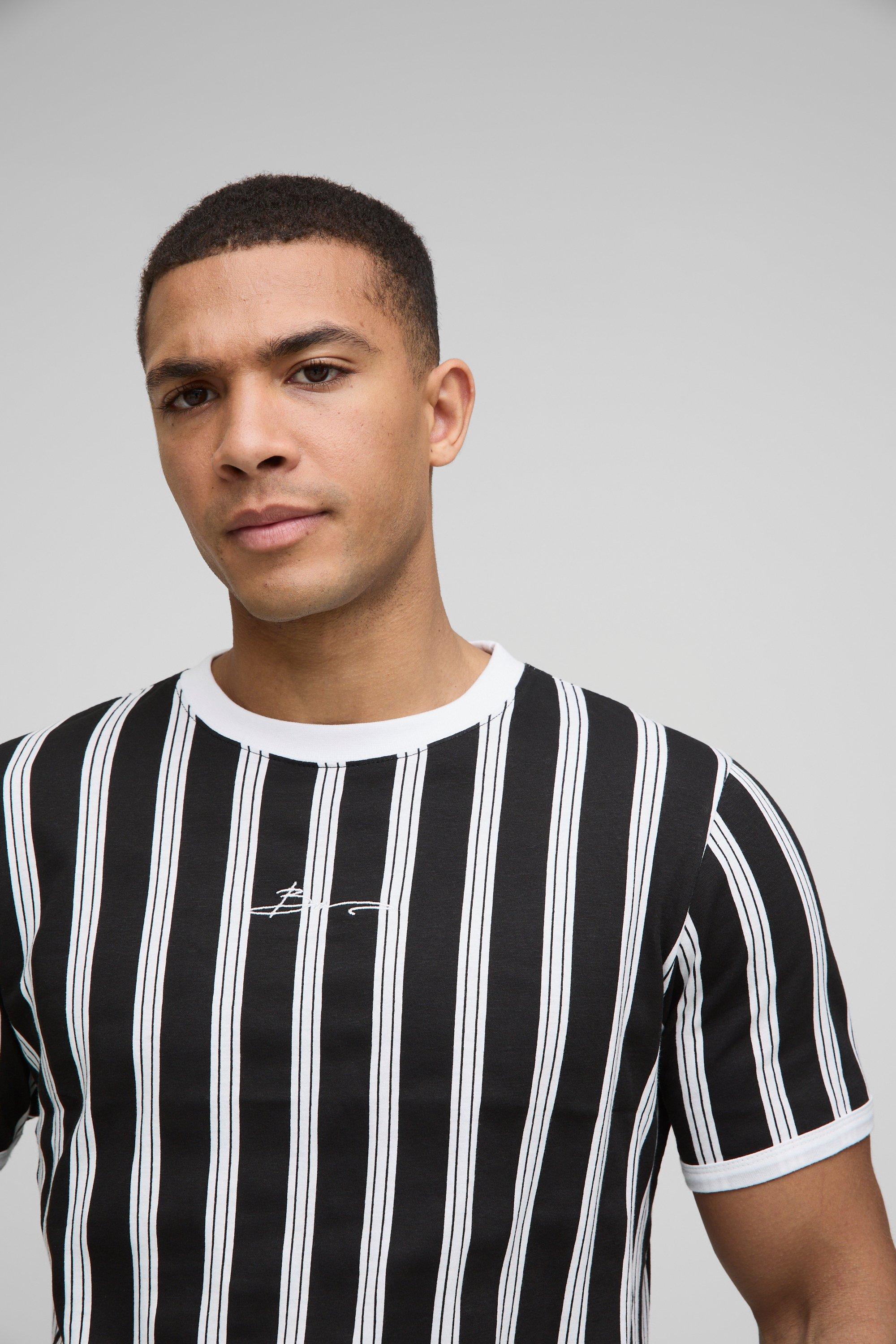 BM Signature Stripe Ringer T-Shirt