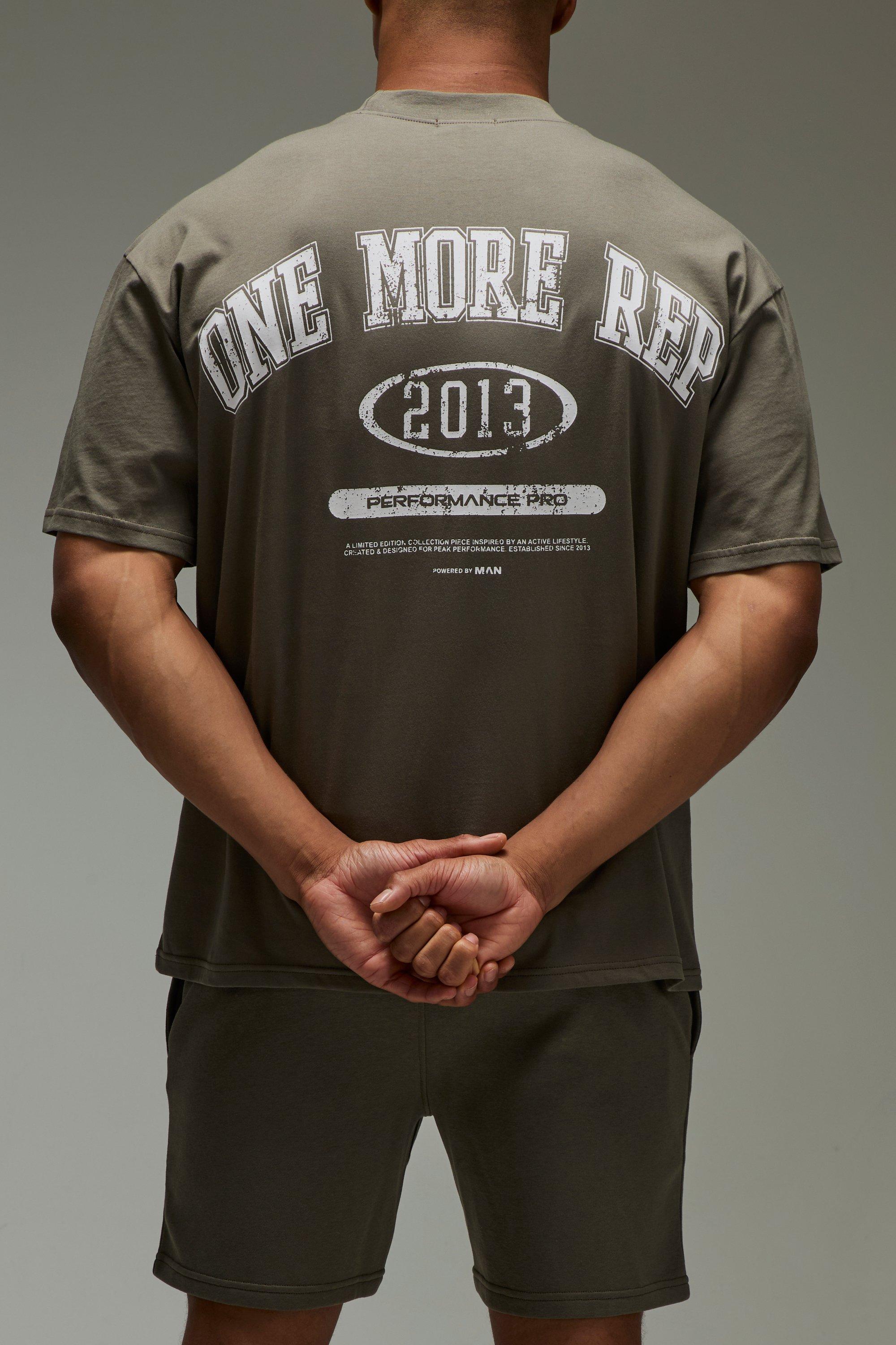 Mens Green One More Rep Oversized T-shirt & Short Set, Green