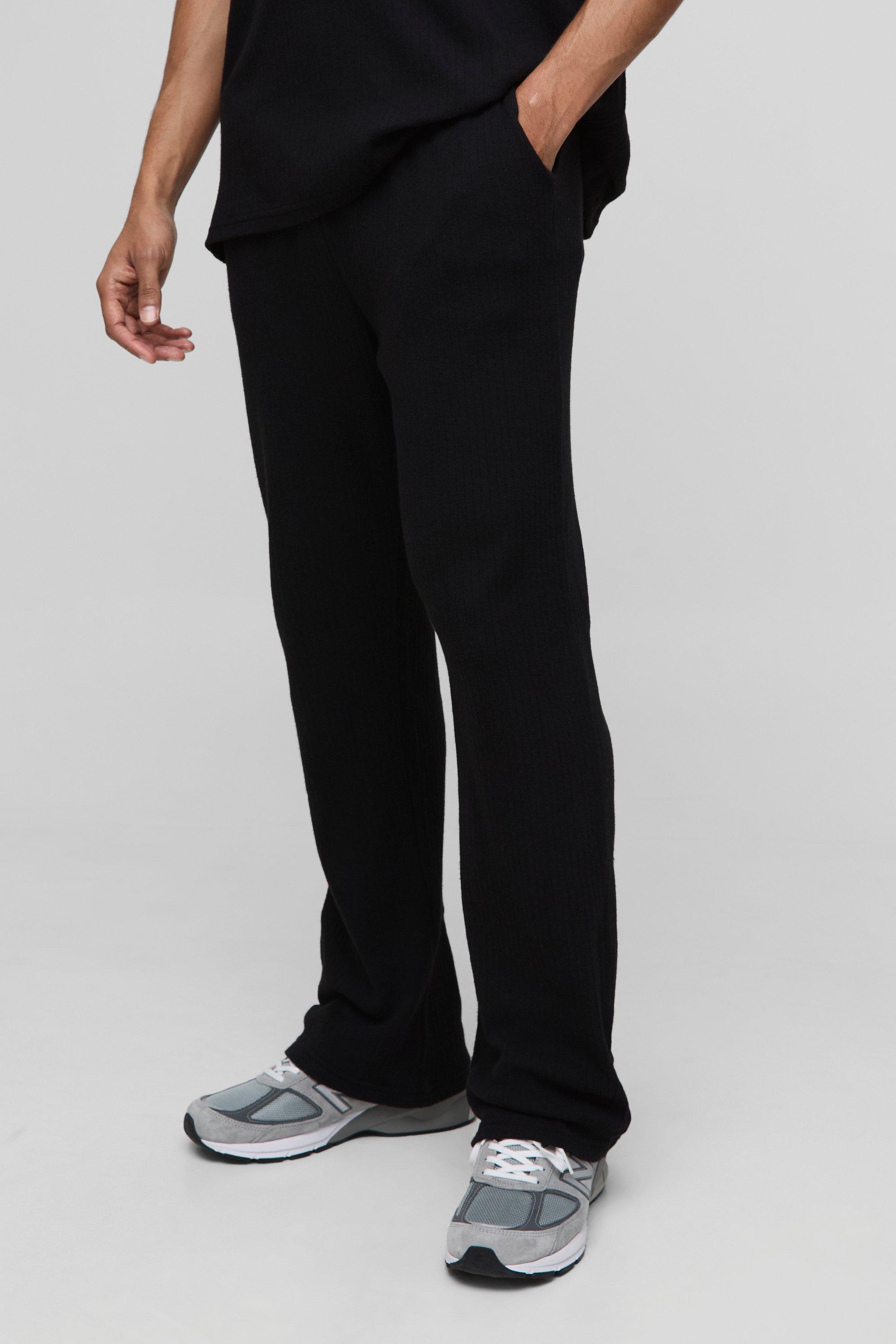 Relaxed Ribbed Textured Knitted Jogger