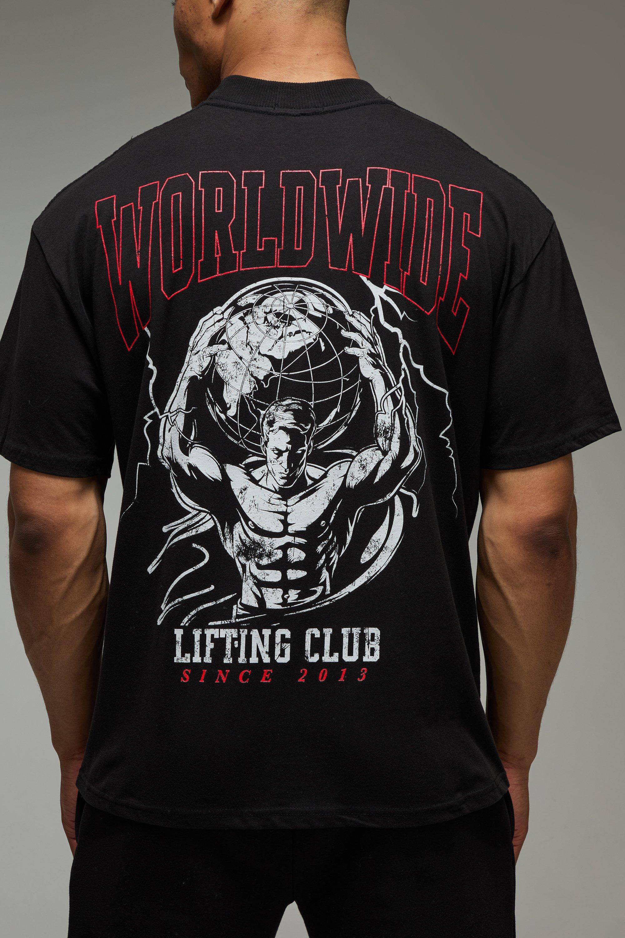 Image of T-shirt oversize MAN Active con girocollo esteso e girocollo esteso, Nero