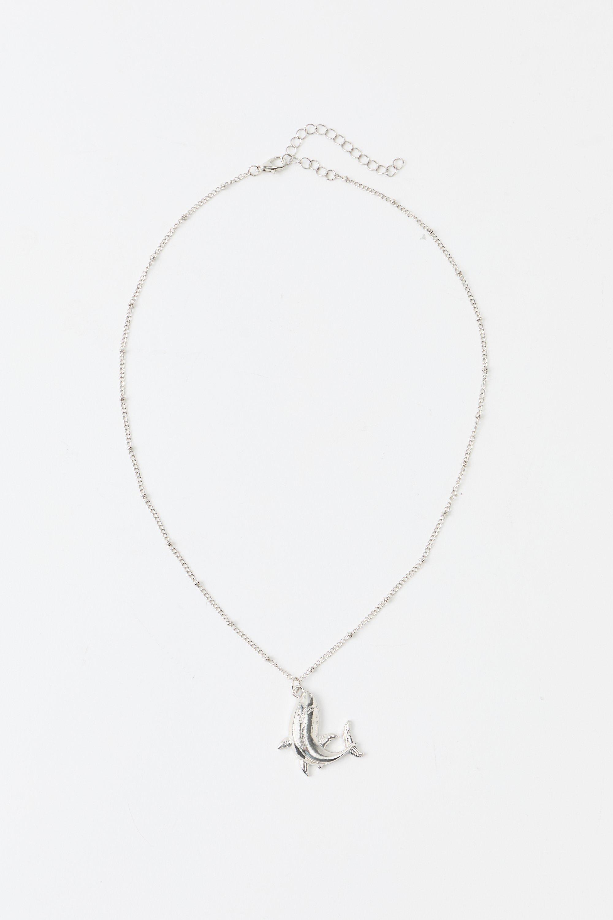 Image of Collana in argento con squalo, Grigio