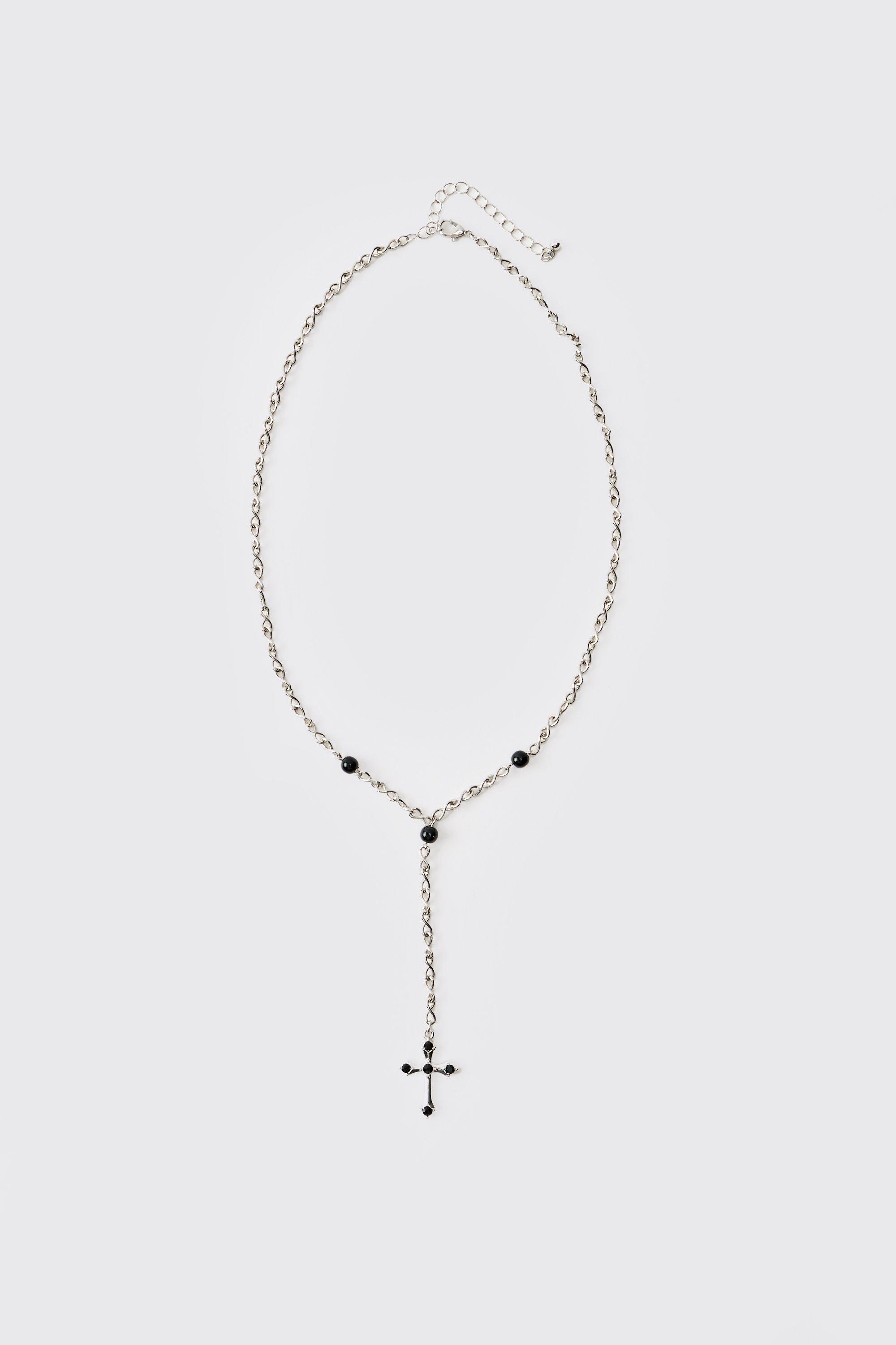 Image of Collana a croce in argento, Grigio