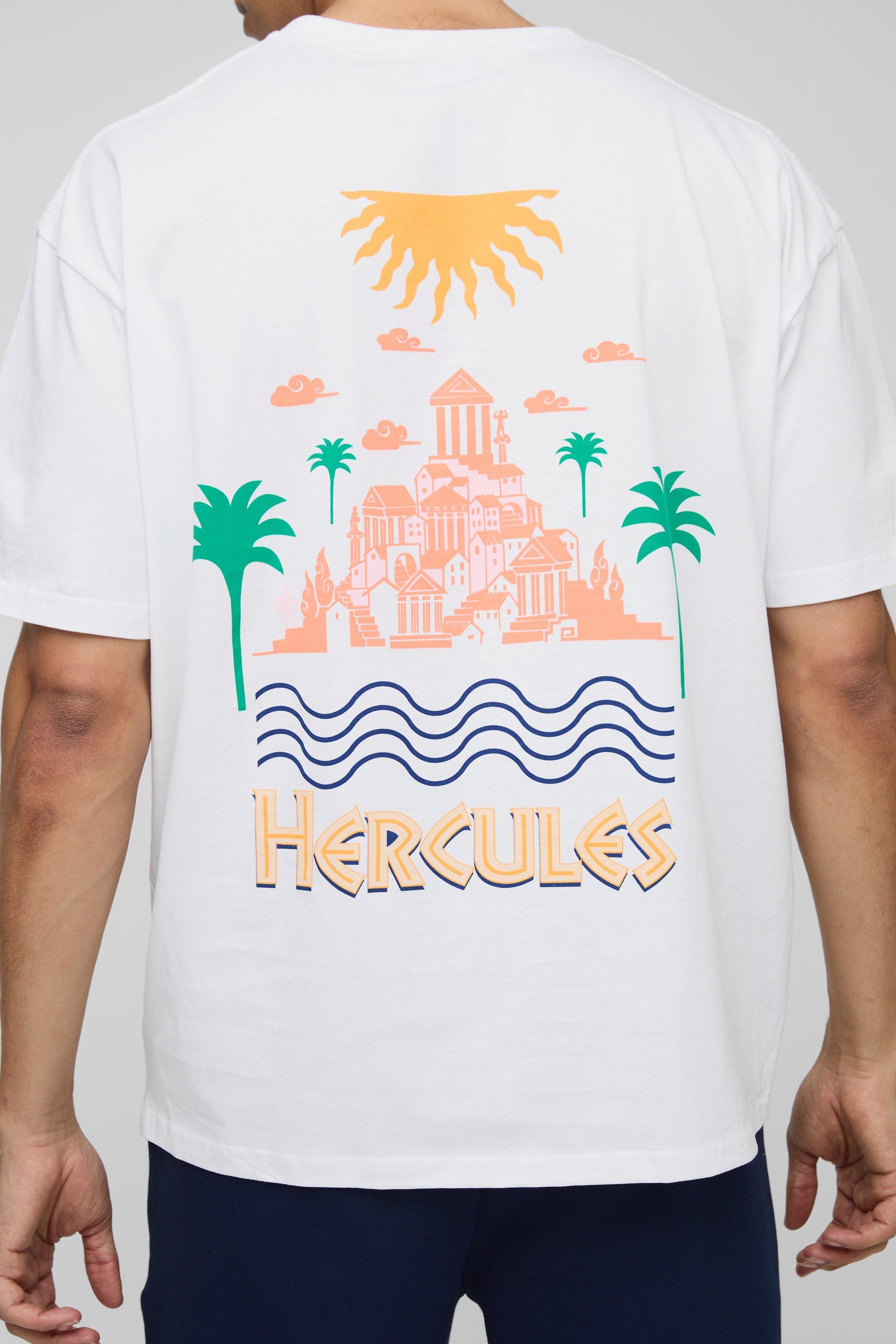 Image of T-shirt oversize ufficiale Disney Hercules, Bianco