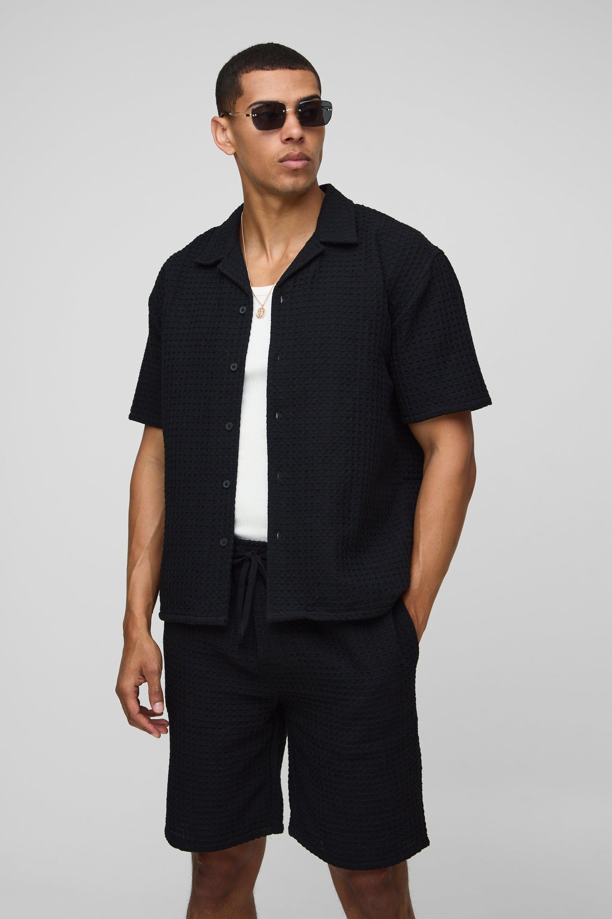 Oversized Jumbo Waffle Revere Shirt and Shorts Set