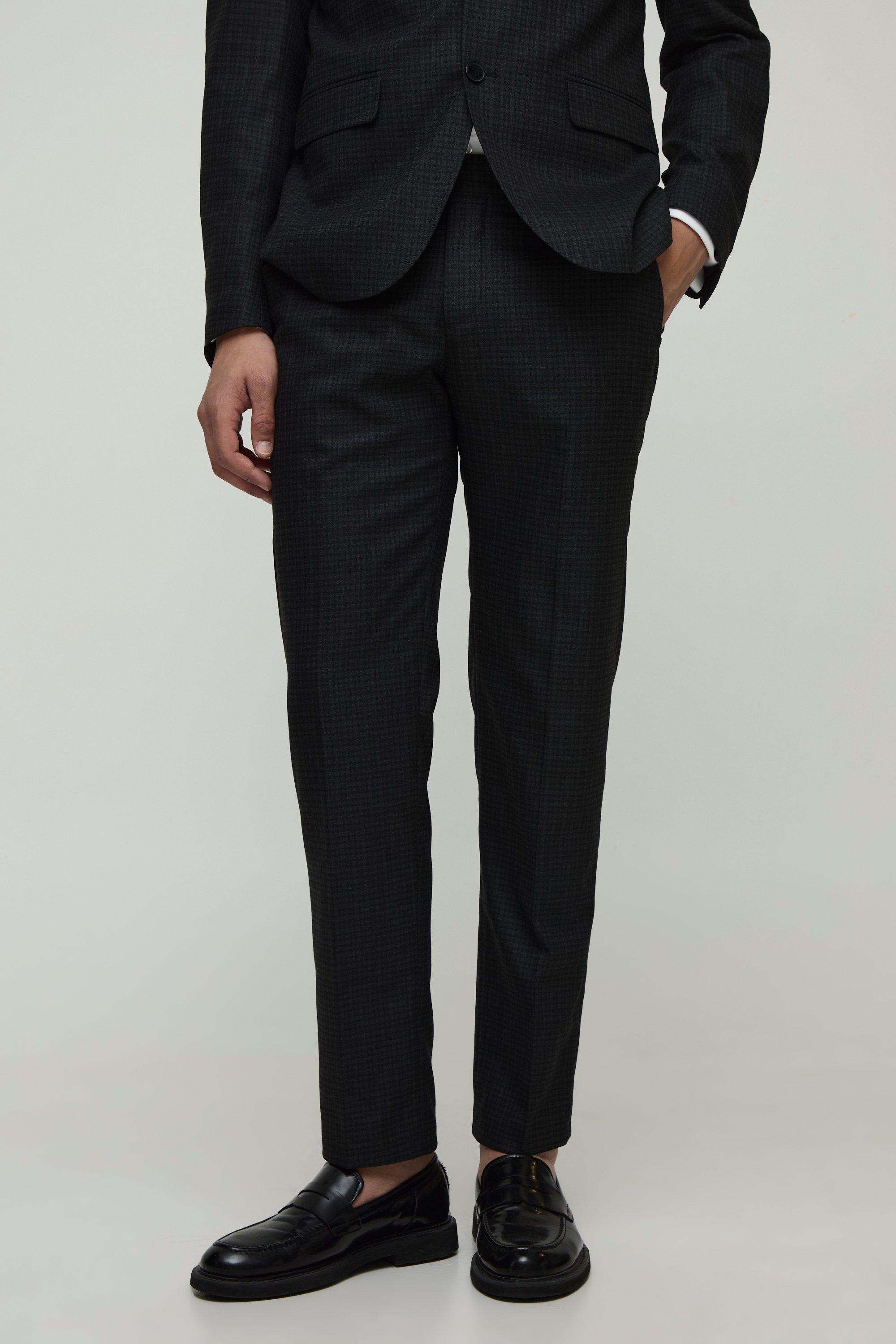 Image of Pantaloni completo Slim Fit a quadri, Grigio
