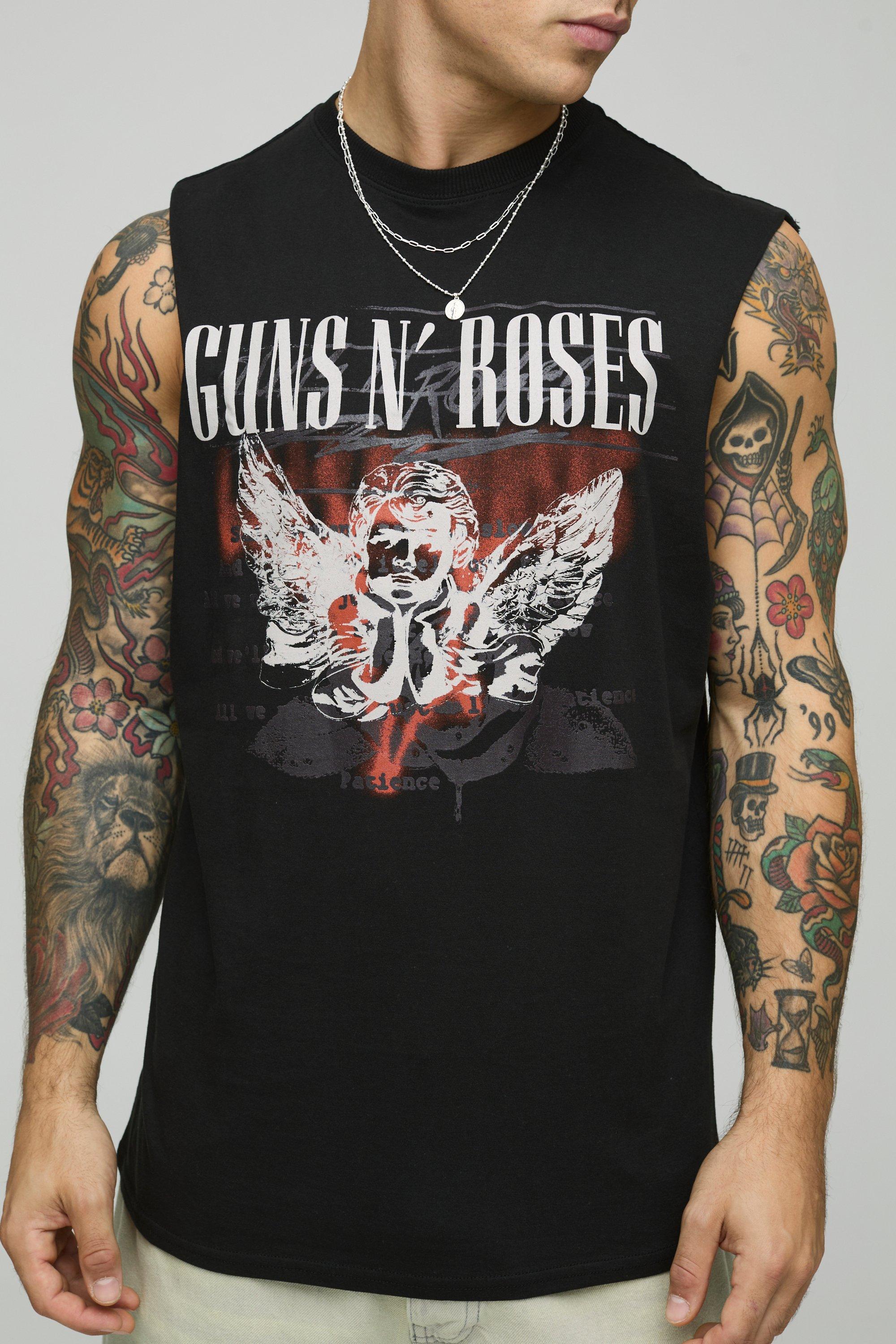 Oversized Guns N Roses Drop Armhole License Tank