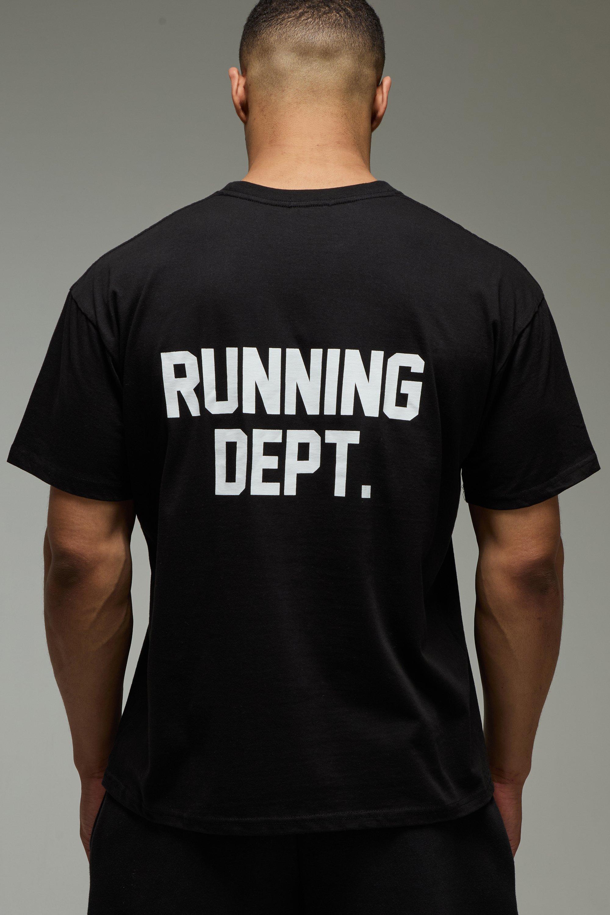 Mens Black MAN Active Running Dept Oversized T-Shirt, Black