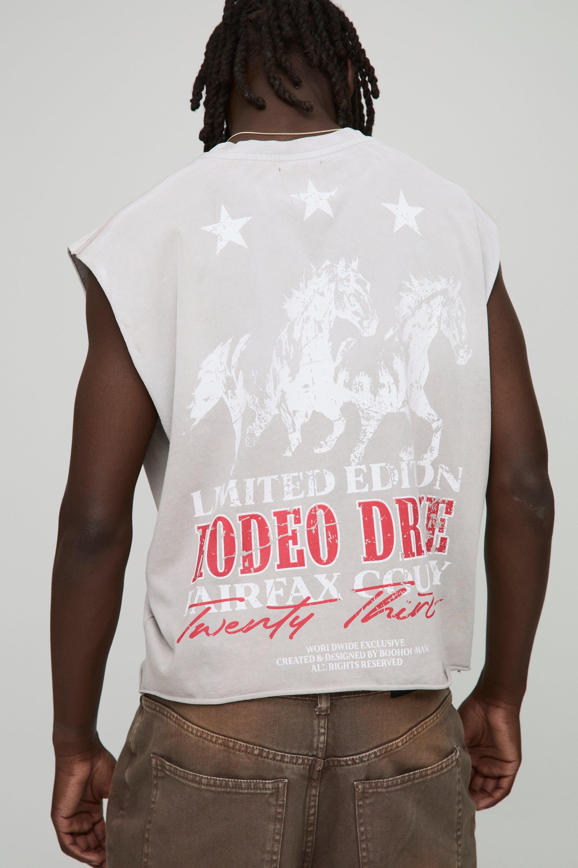 Oversized Shrunken Washed Western Graphic Tank