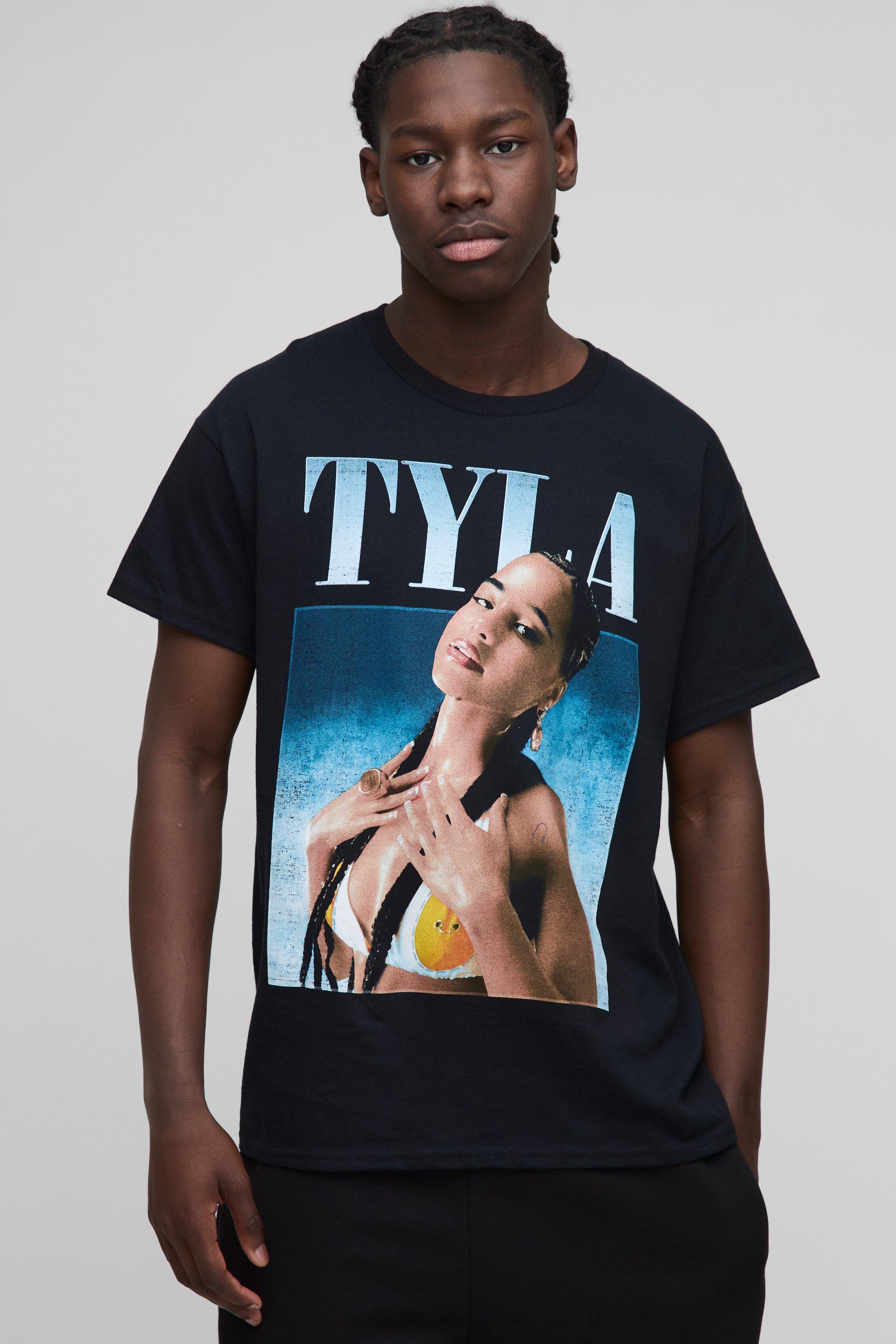 Image of T-shirt oversize ufficiale con stampa di Tyla, Nero