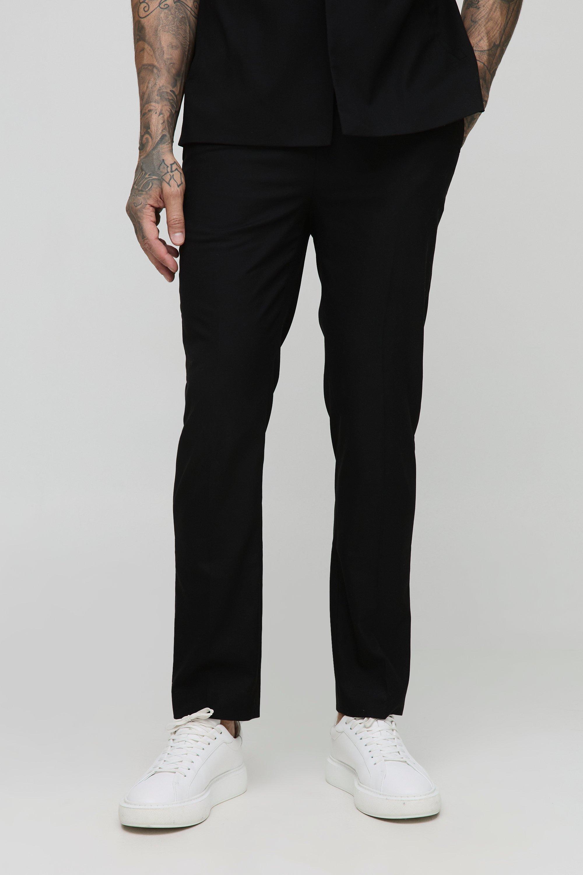 Mens Black Straight Fit Tailored Trouser, Black