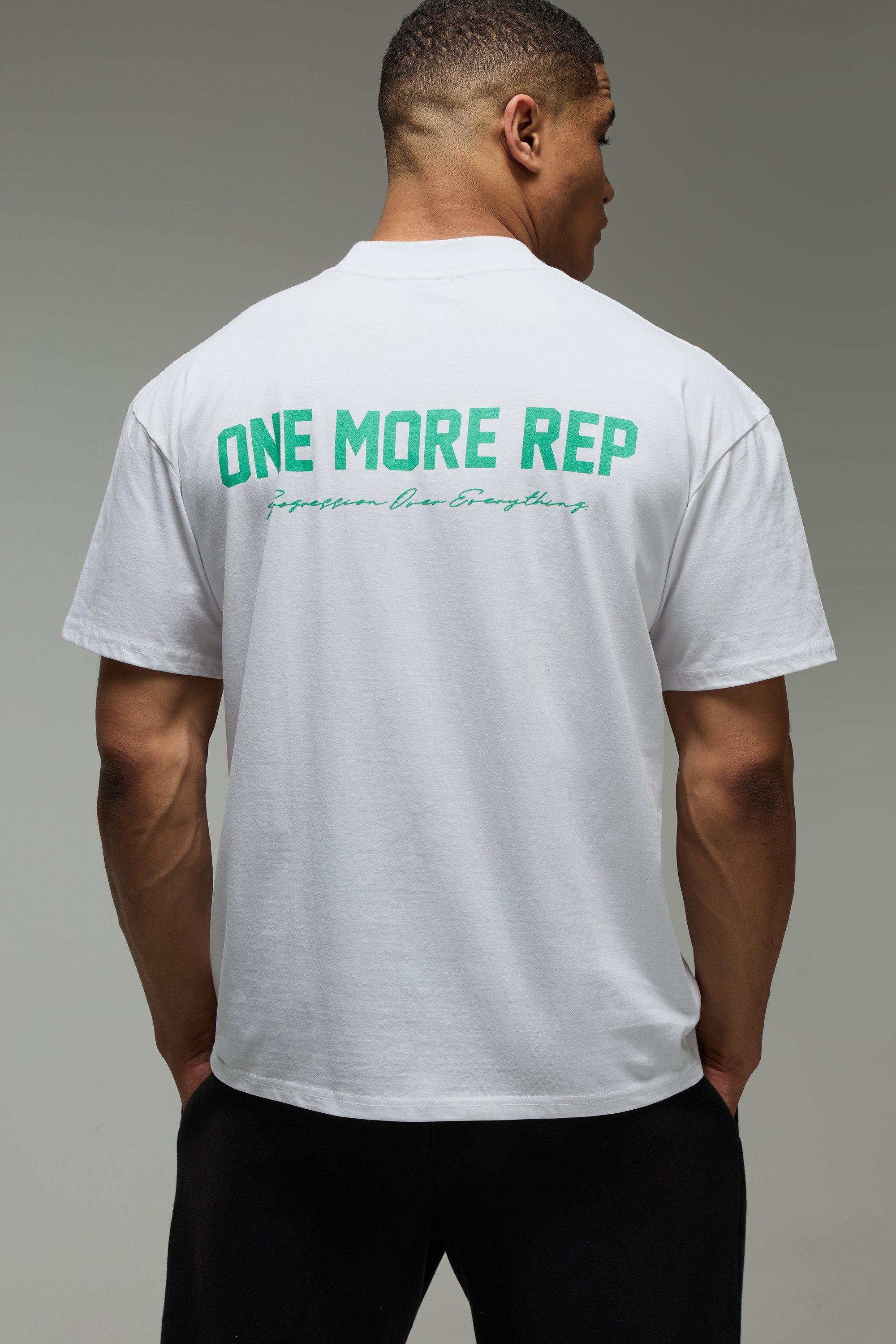 Mens White MAN Active One More Rep Oversized T-Shirt, White