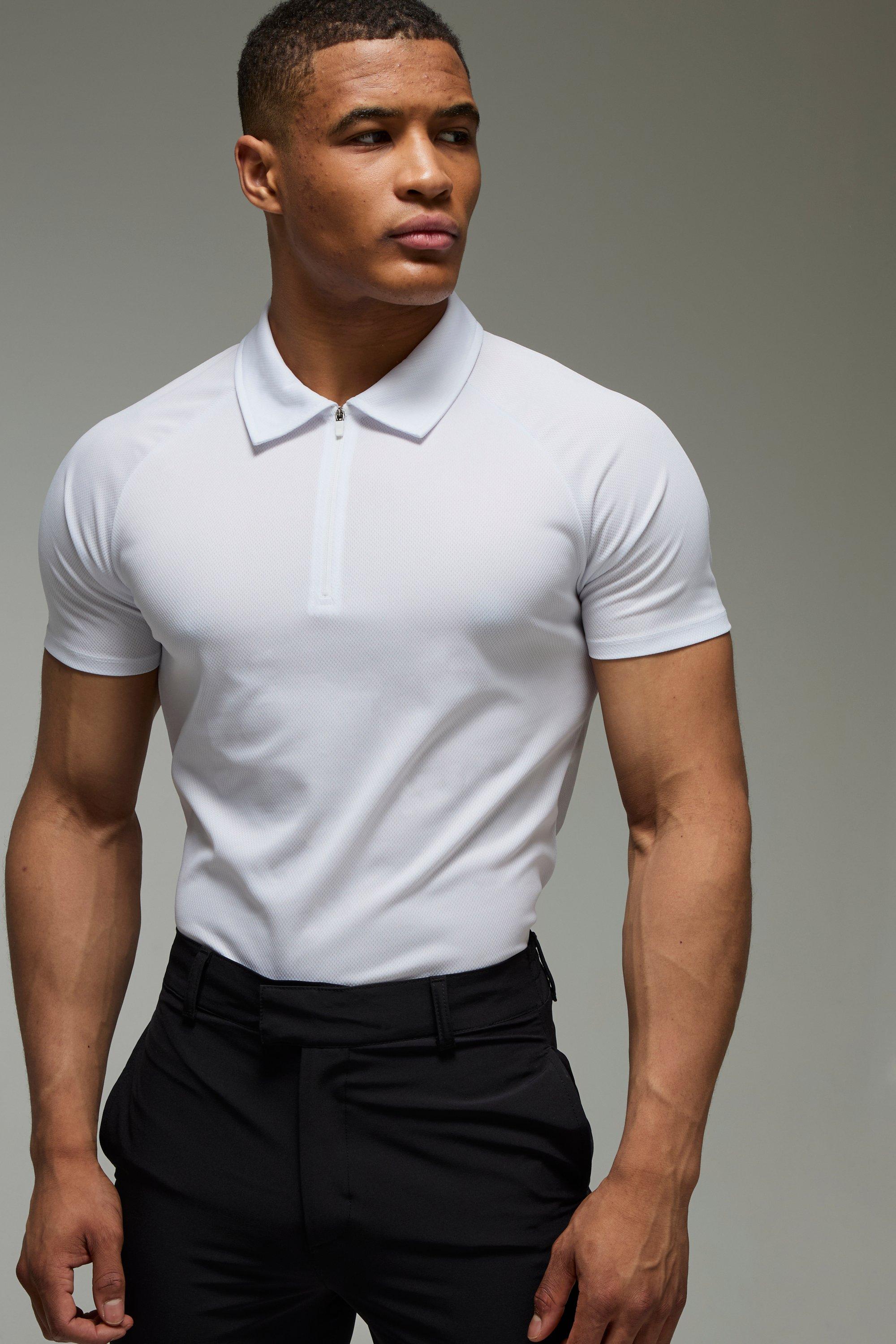 Image of Man Active Golf Polo, Bianco