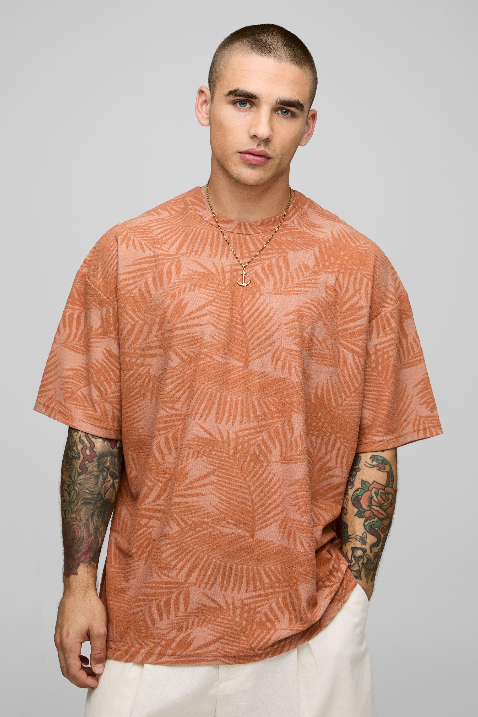 Oversized Palm Textured T-Shirt