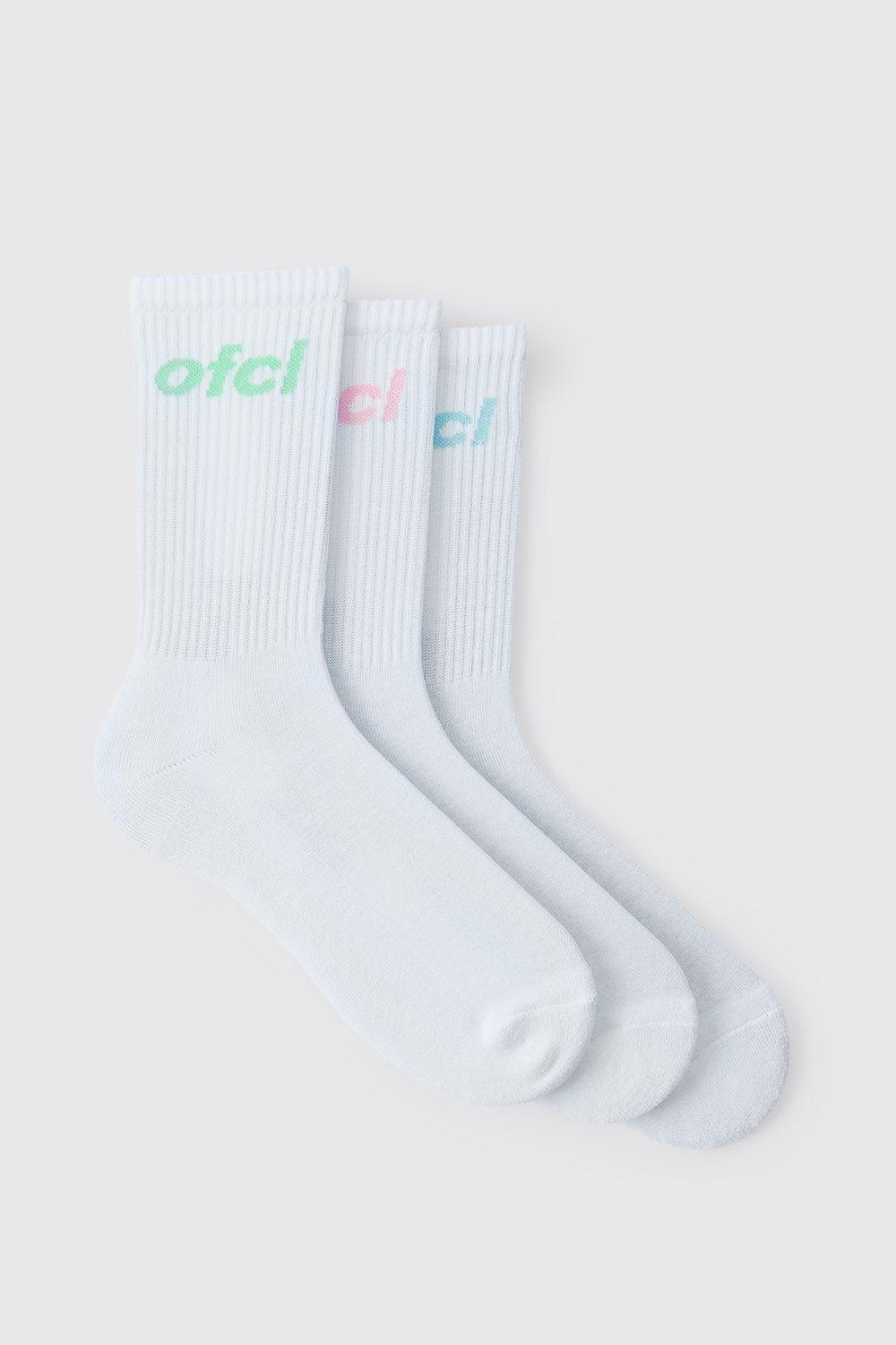 Image of Calzini sportivi OFCL - set di 3 paia, Bianco