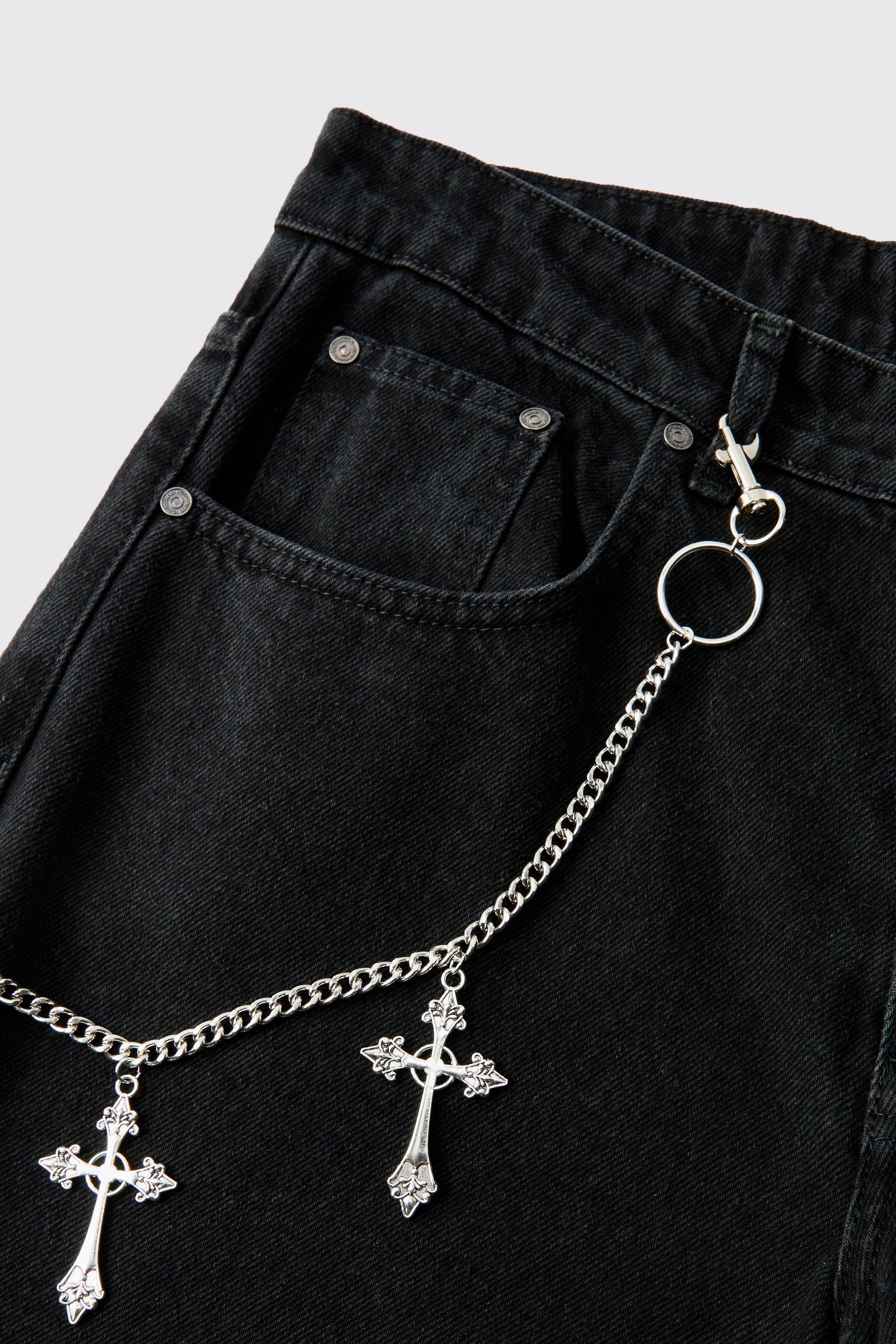 Image of Catena per jeans a croce grande, Grigio