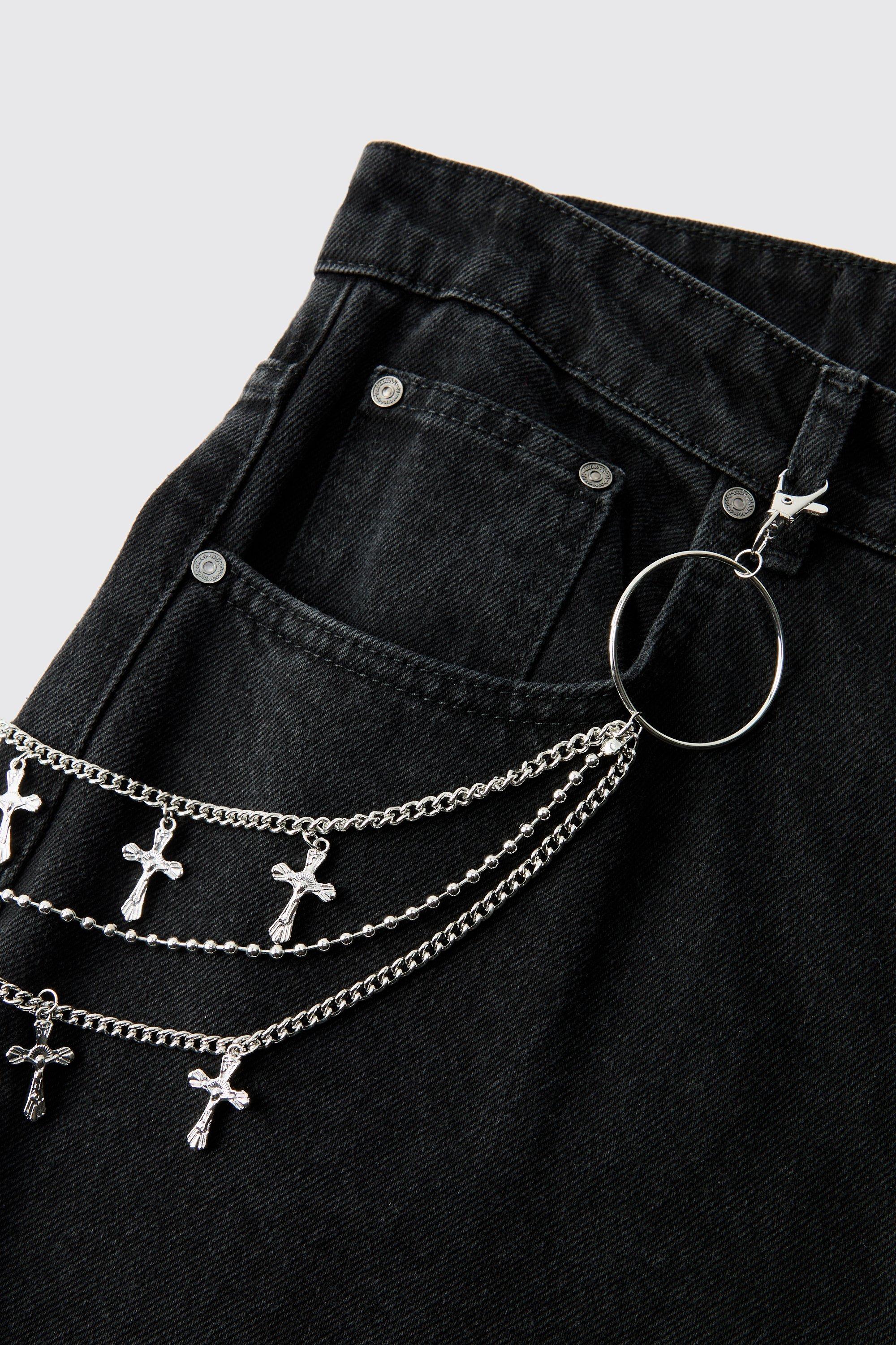 Image of Catena per jeans a croce incrociata, Grigio