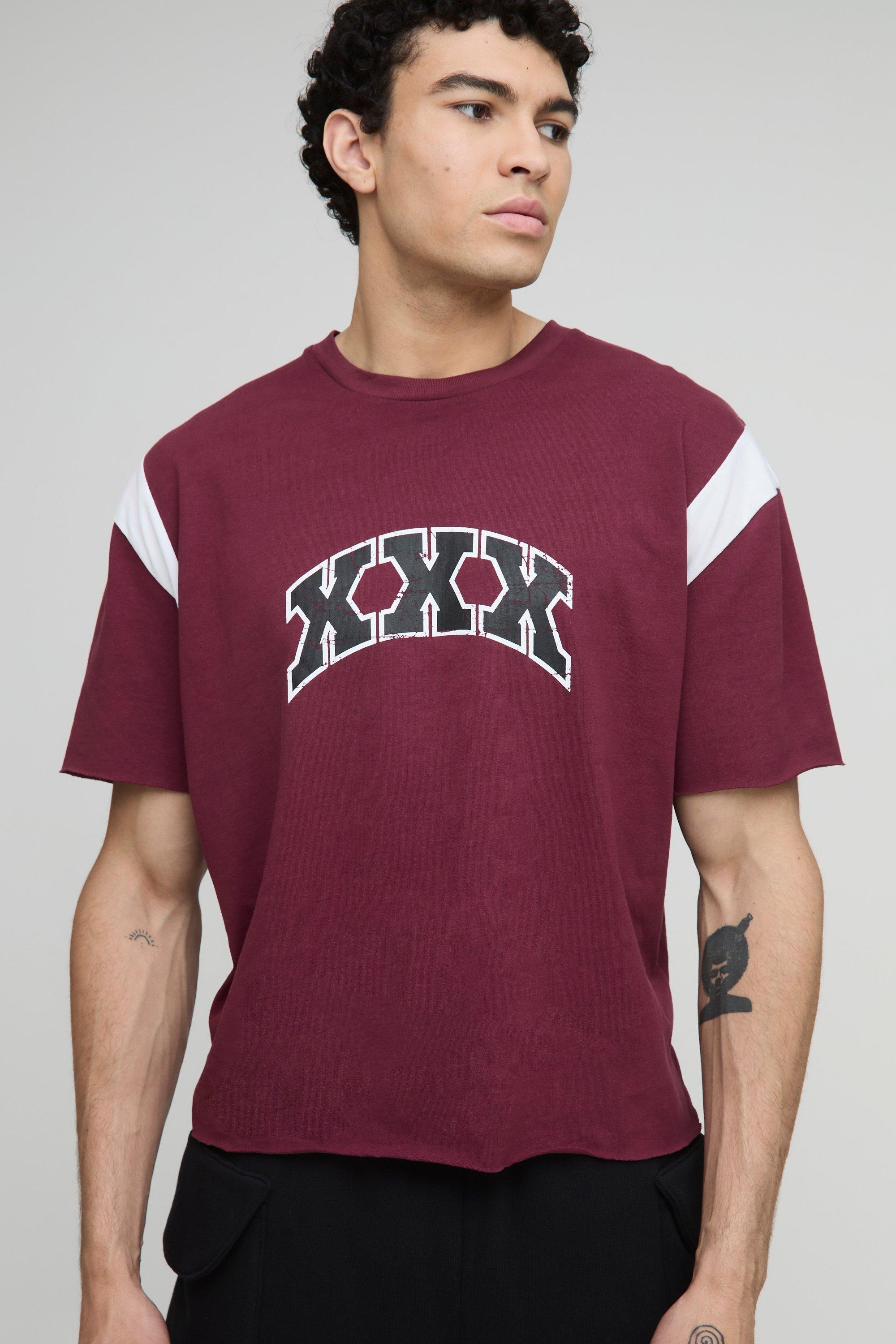 Mens Red Oversized Boxy XXX Pride T-Shirt, Red