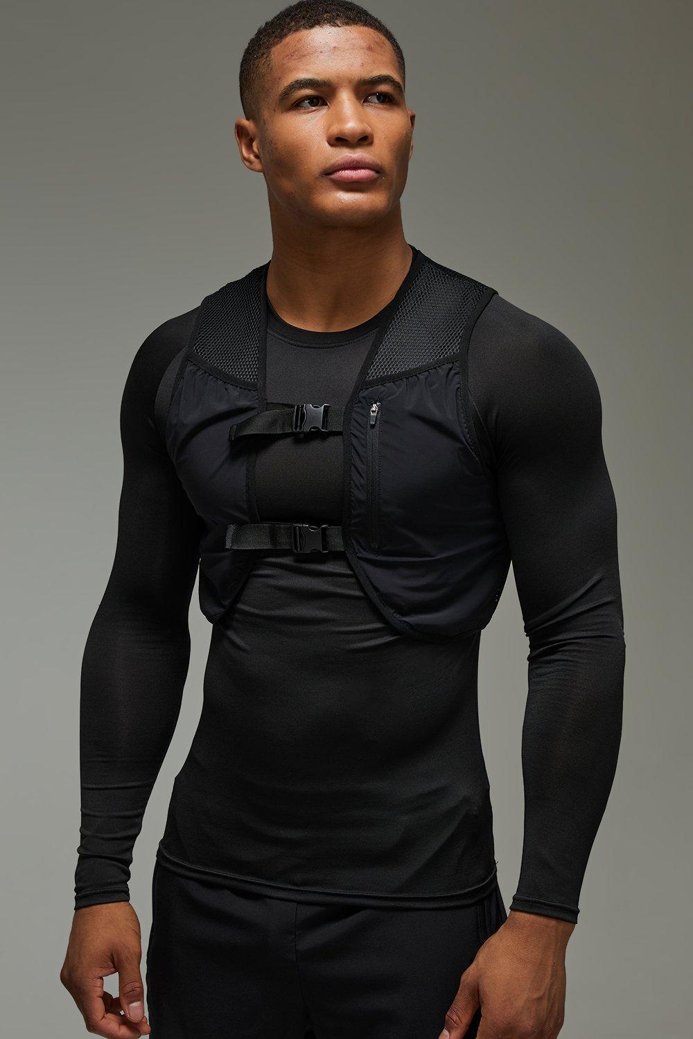 Mens Black Man Active Hydration Vest, Black