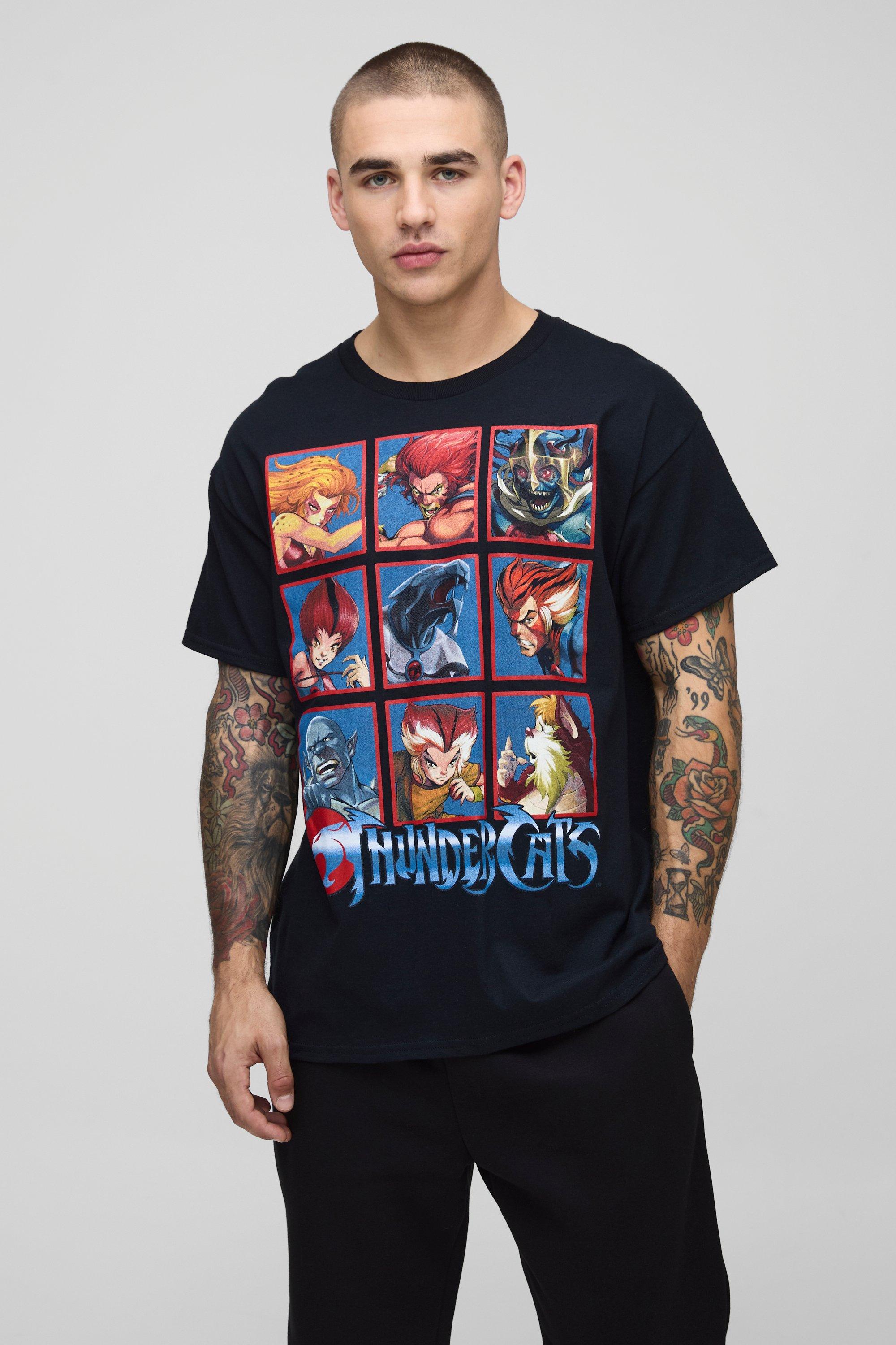 Image of T-shirt nera Regular Fit ufficiale ThunderCats con stampa, Nero