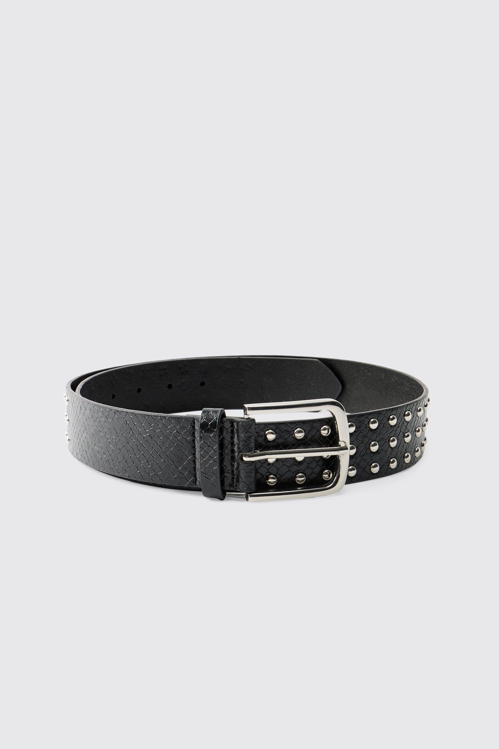 Mens Black Studded Belt, Black