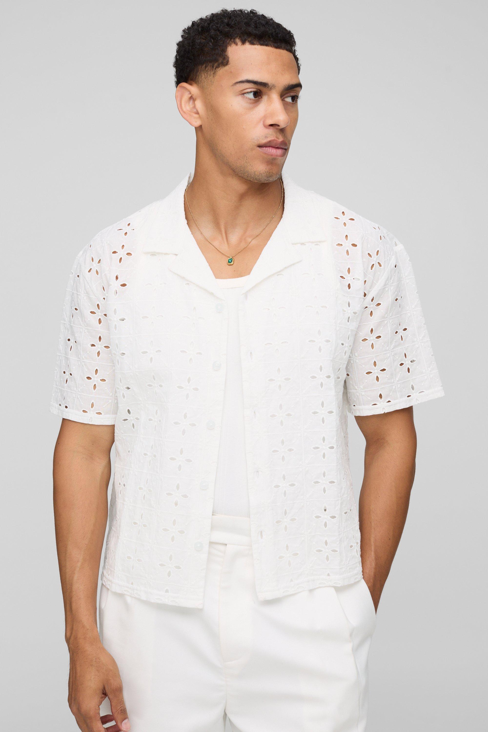 Oversized Boxy Broderie Revere Shirt
