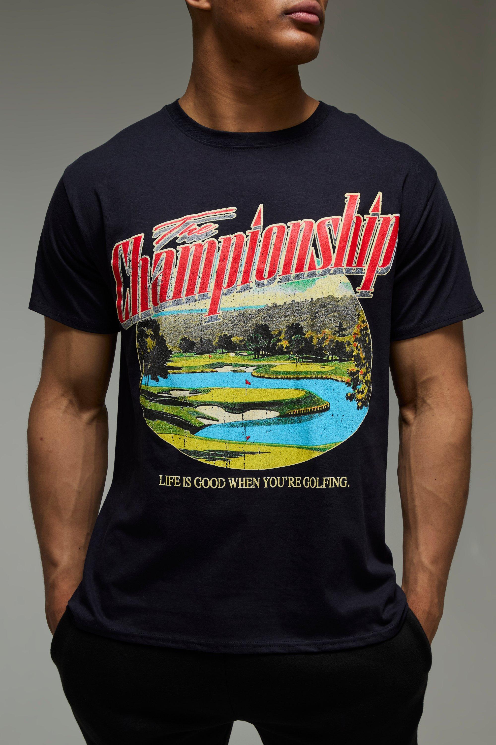 Mens Navy MAN Active Regular Fit Golf Championship T-Shirt, Navy