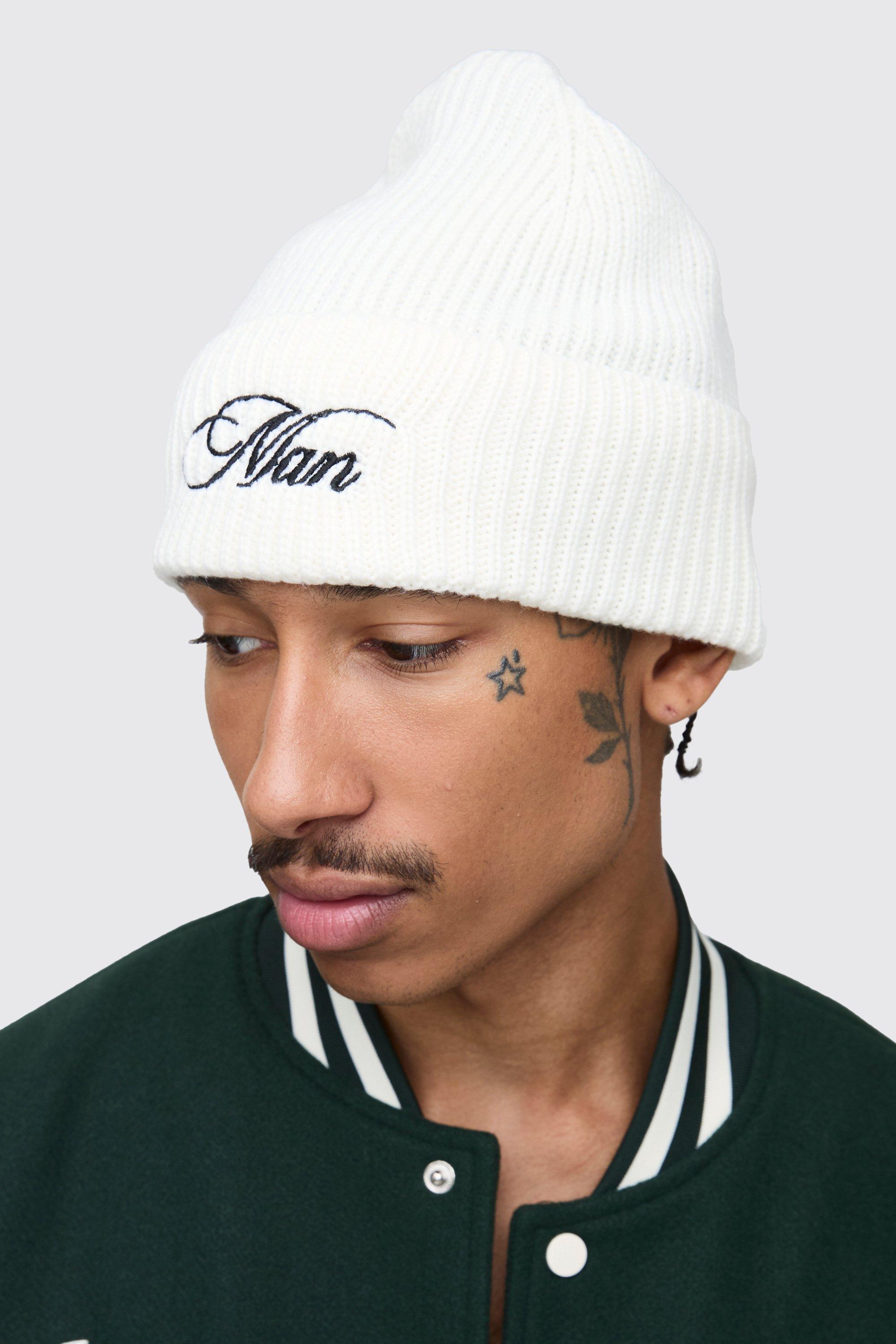 Boohoo Man Geborduurde Muts, White