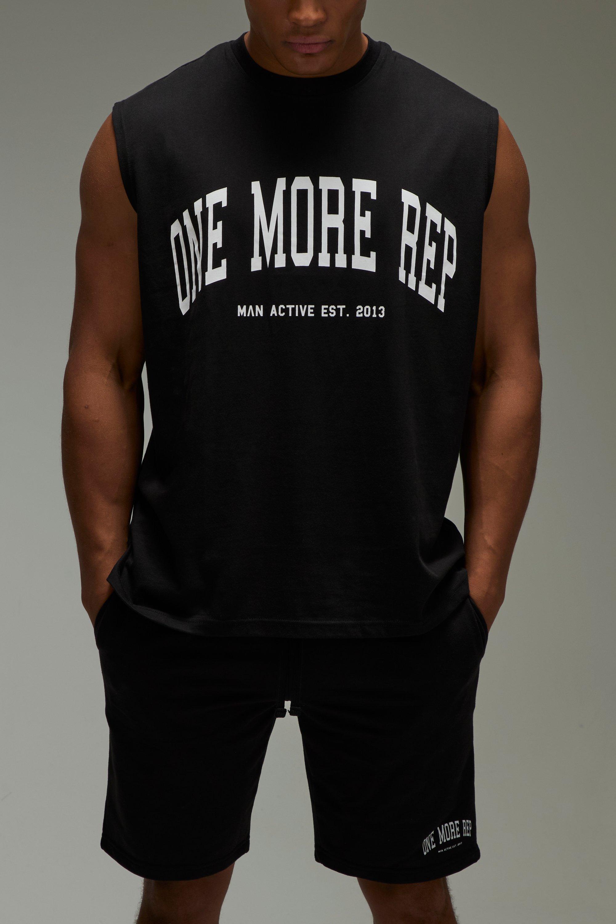 Image of One More Rep Oversized Tank & Short Set, Nero