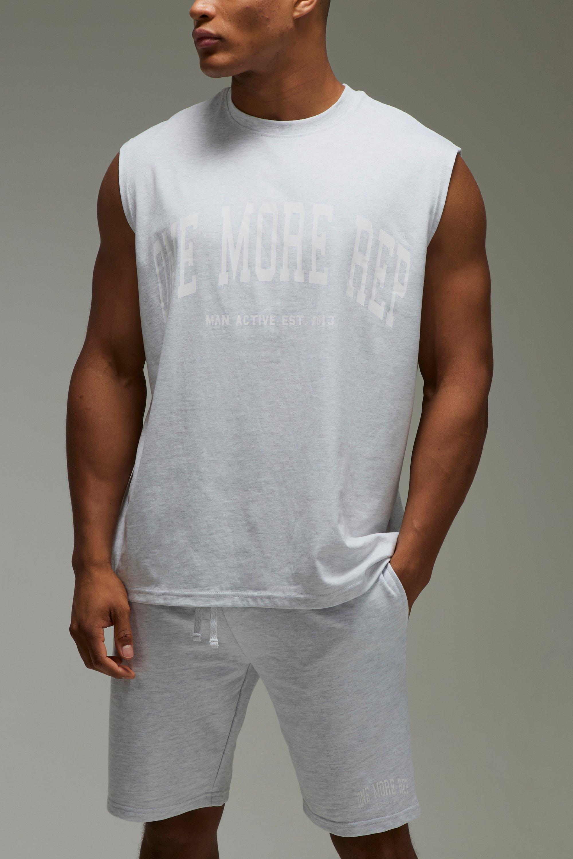 Image of One More Rep Oversized Tank & Short Set, Grigio