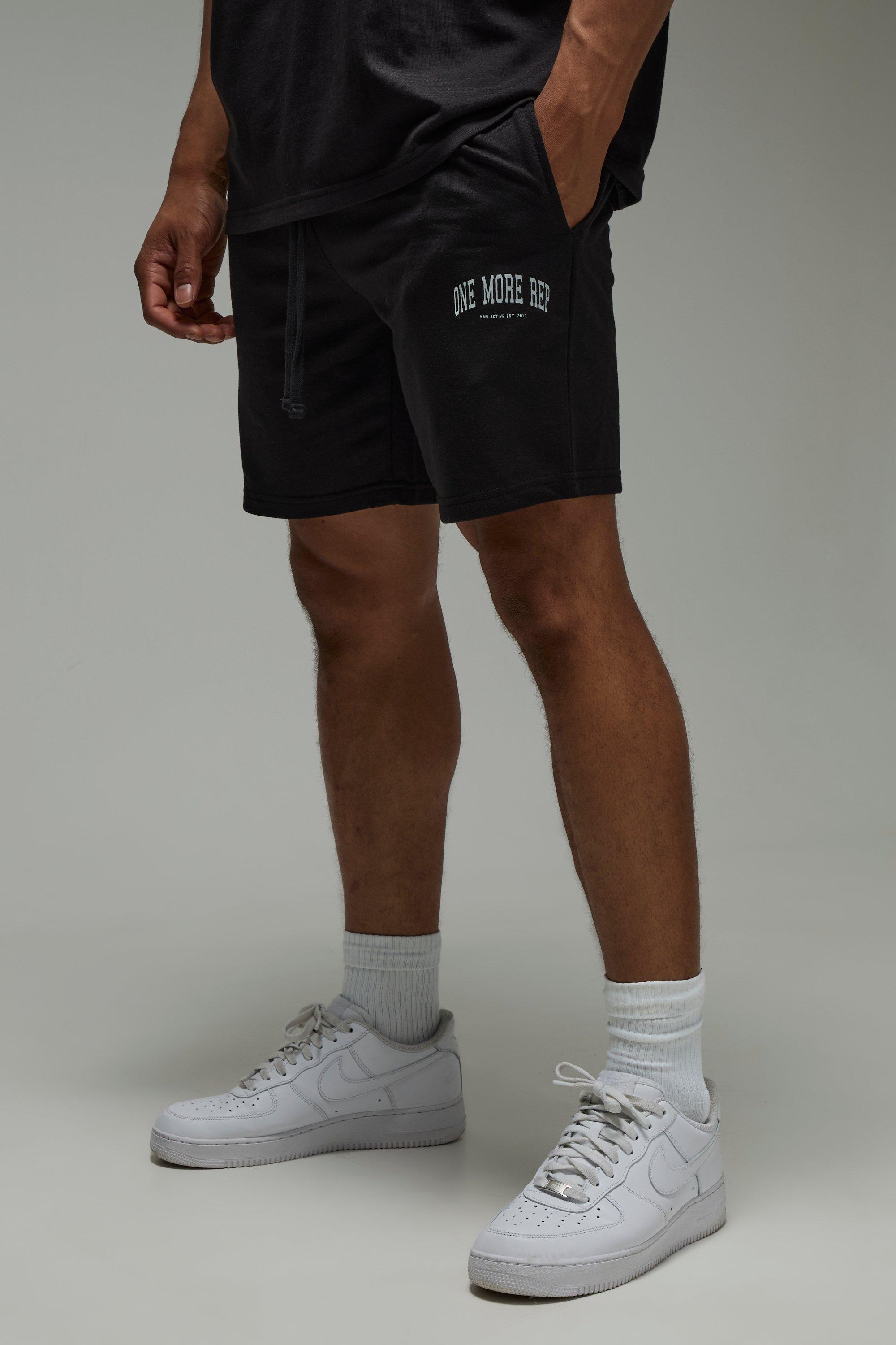 Mens Black Man Active One More Rep Loose Fit 5inch Short, Black