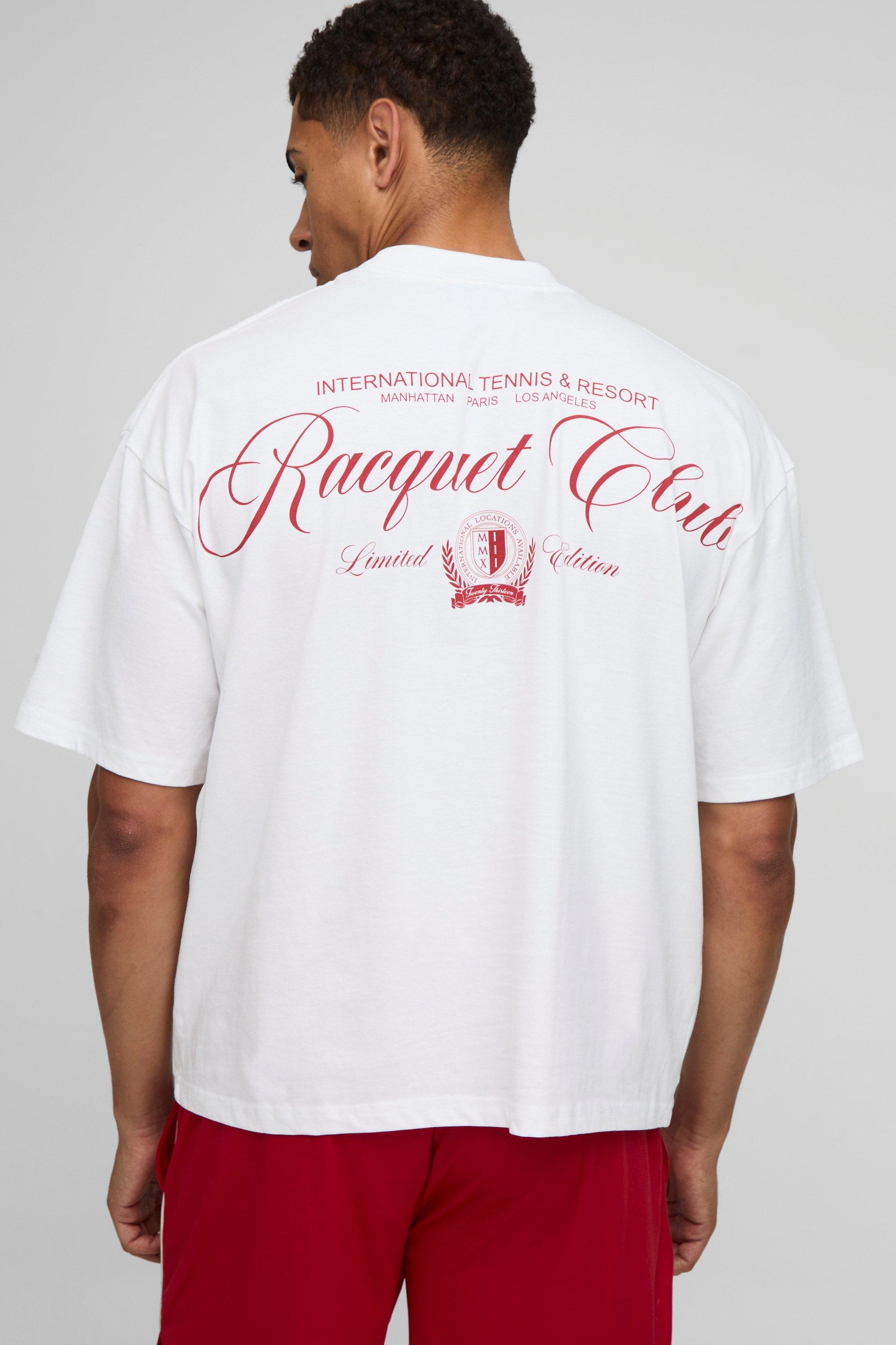 Image of T-shirt squadrata oversize con girocollo esteso e girocollo esteso, Bianco