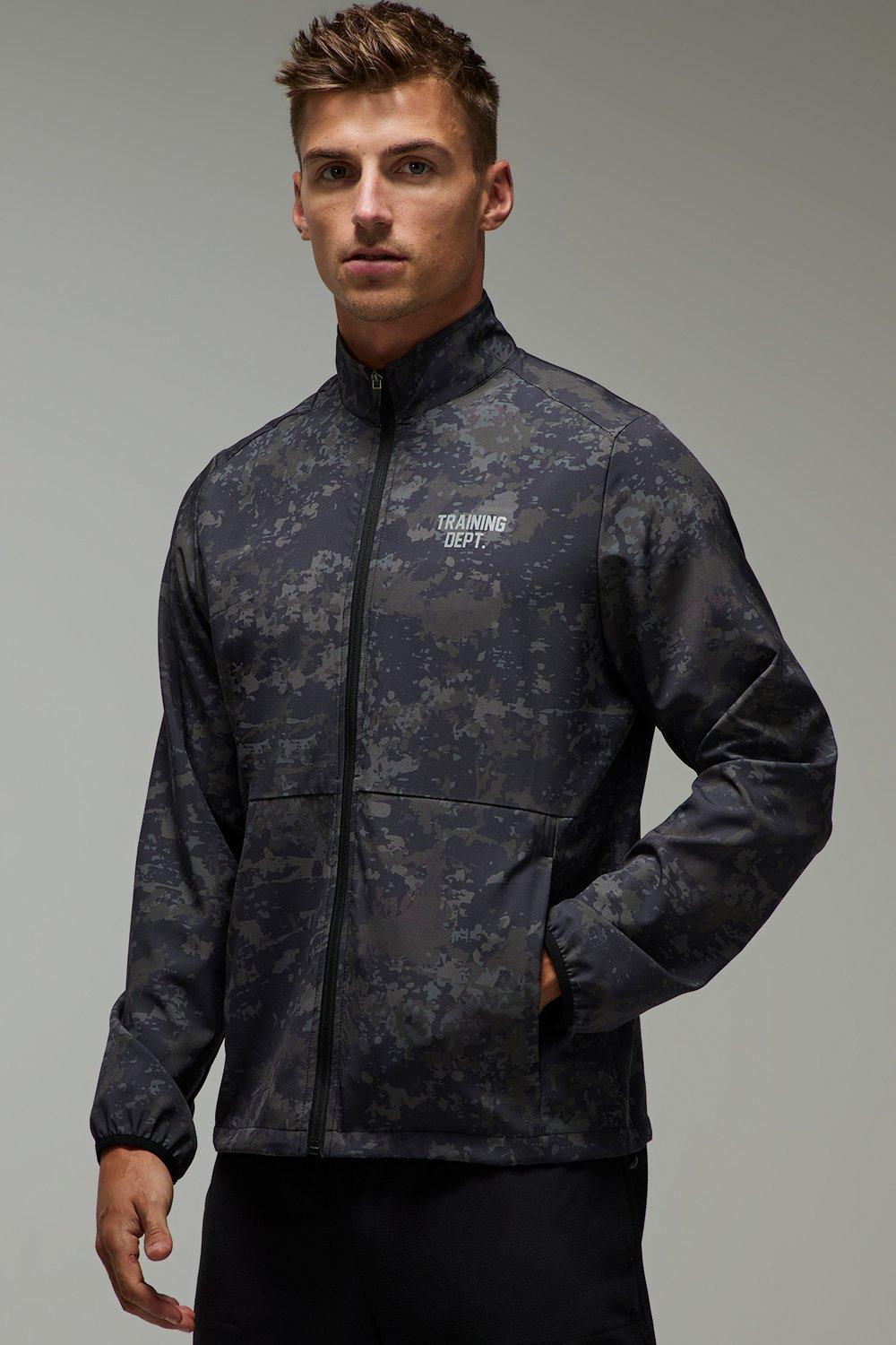 Mens Multi Training Dept Regular Fit Camo Windbreaker, Multi