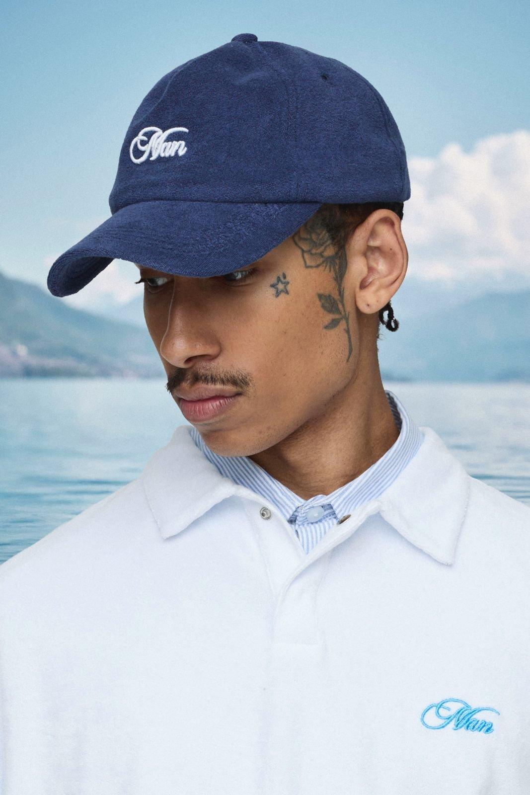 Image of Cappello da baseball MAN in spugna con ricami, Navy