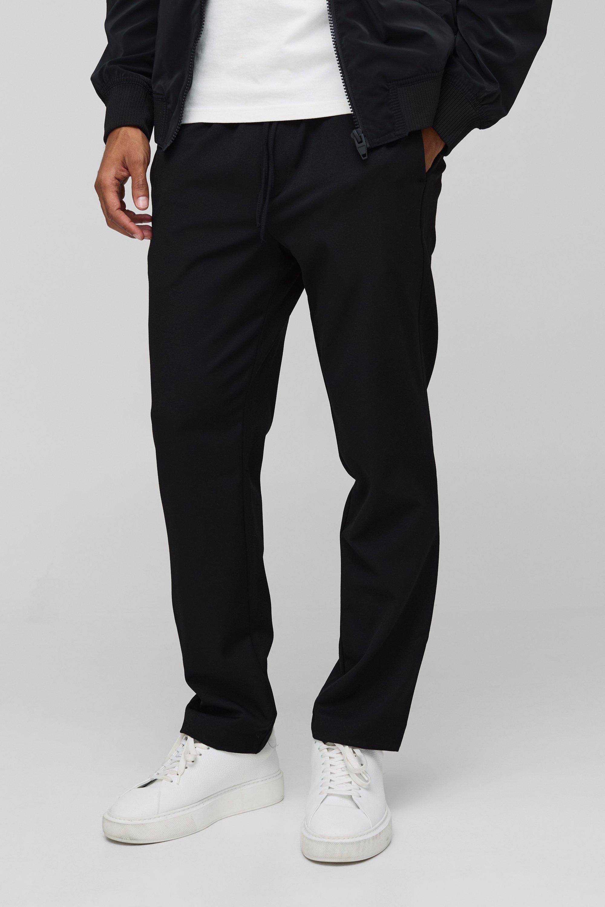 Boohoo Nette Geweven Joggingbroek Met Elastische Taille, Black