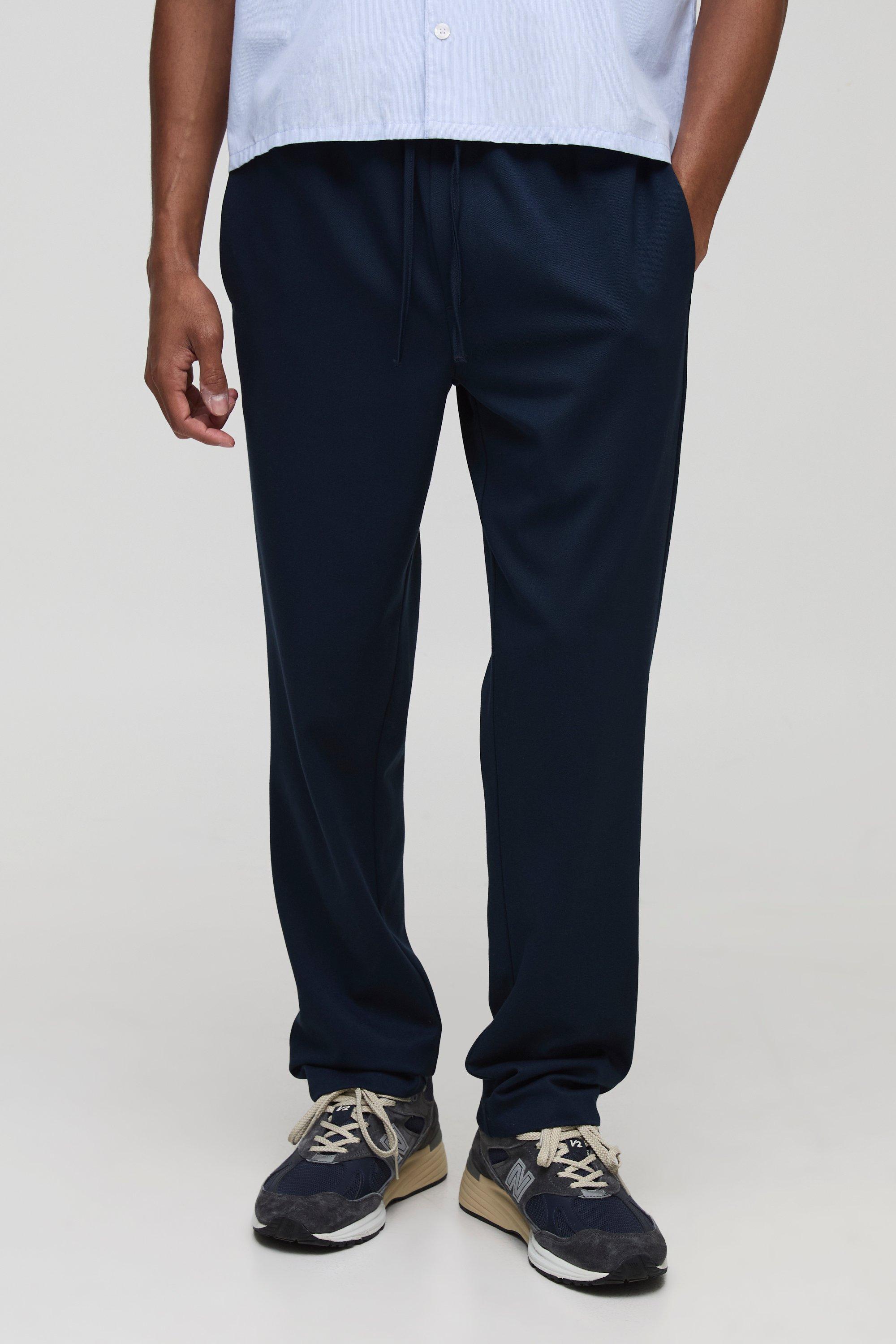 Boohoo Nette Geweven Joggingbroek Met Elastische Taille, Navy
