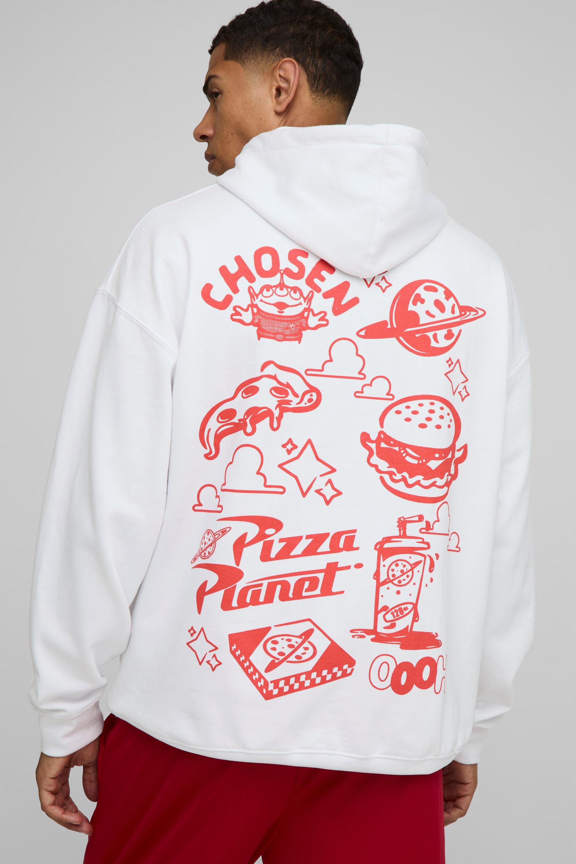 Mens White Oversized Disney Toy Story License Hoodie, White