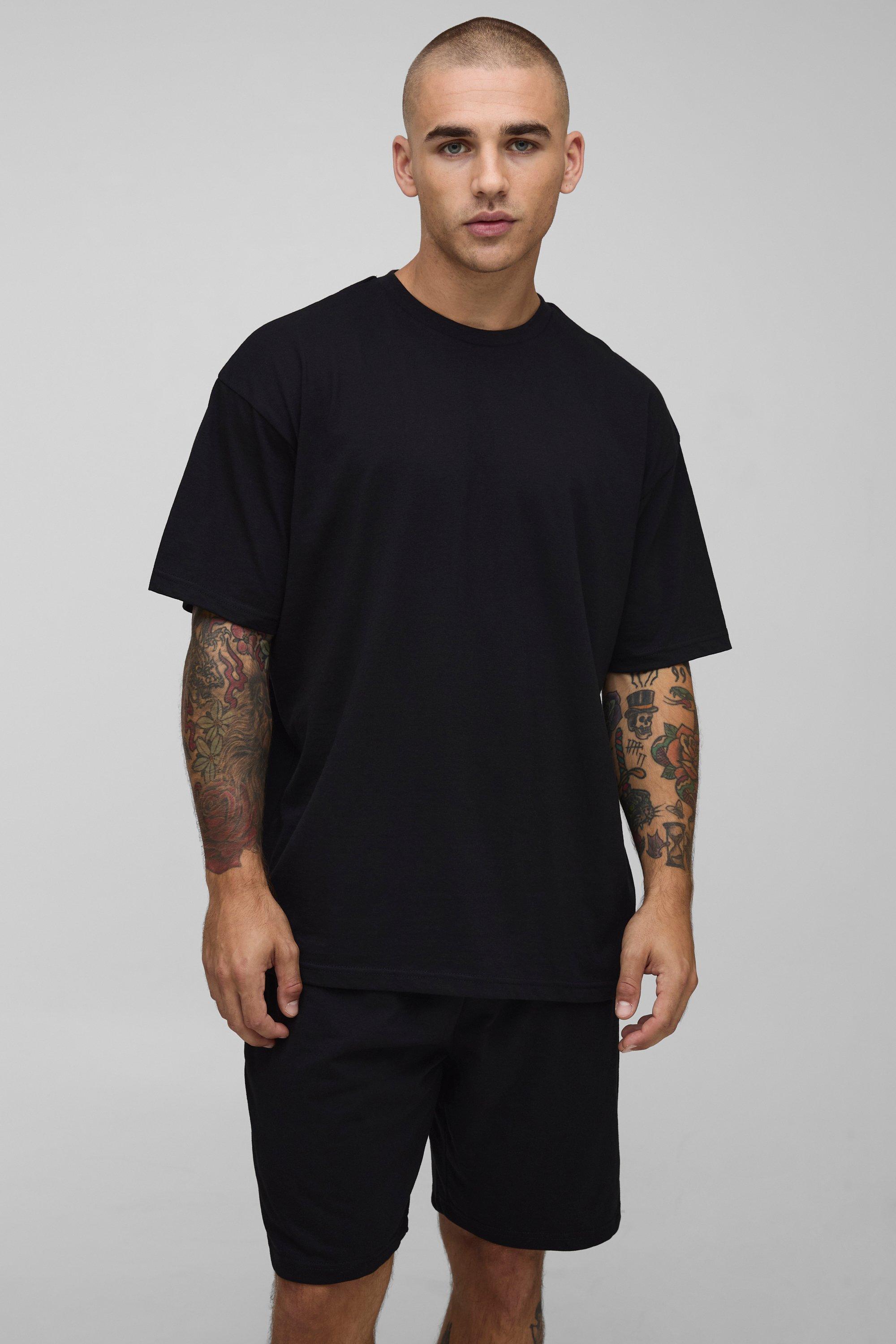 Mens Black MAN Dash Loungewear Short Set, Black