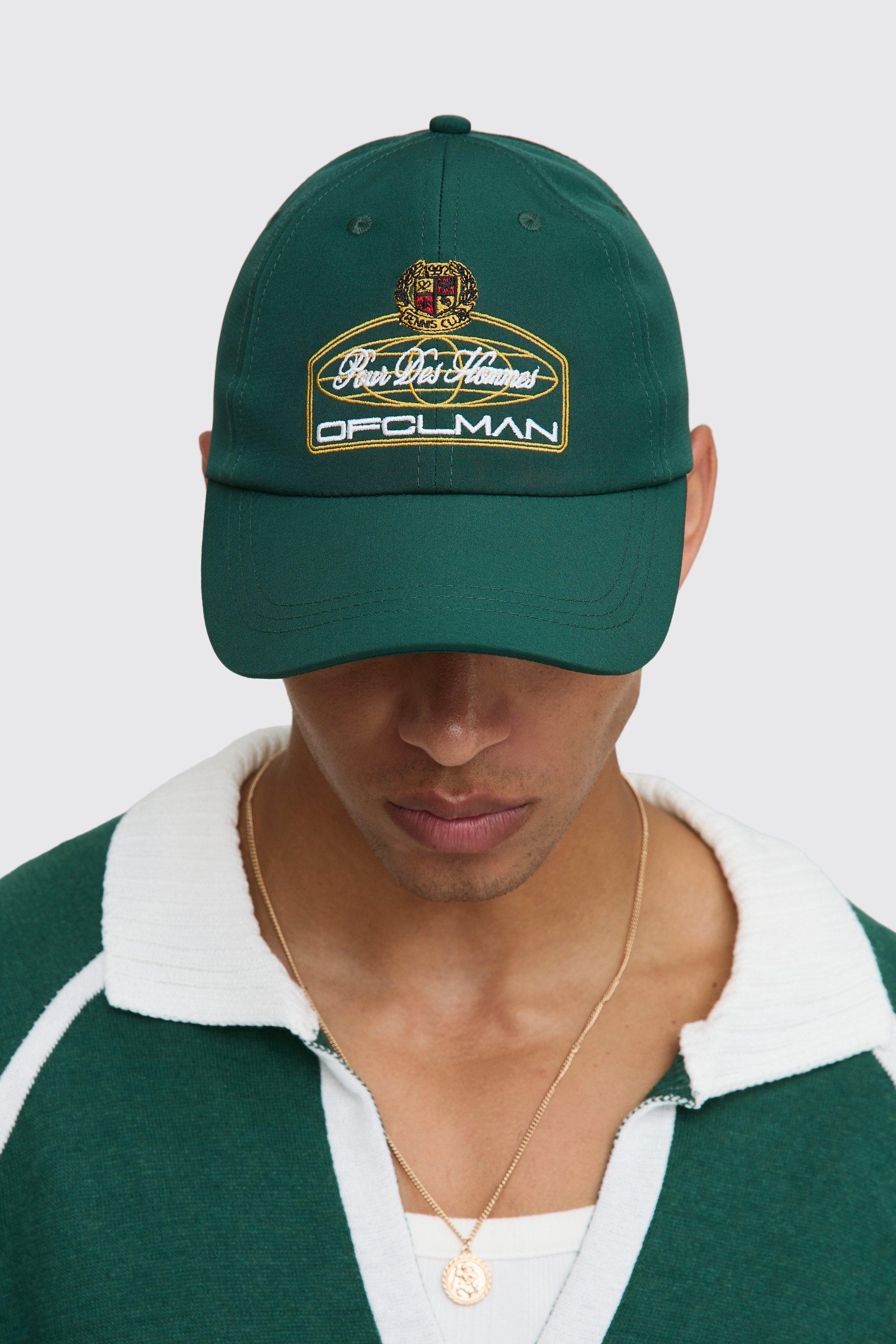 Image of Cappello da baseball in twill con ricamo MAN, Verde