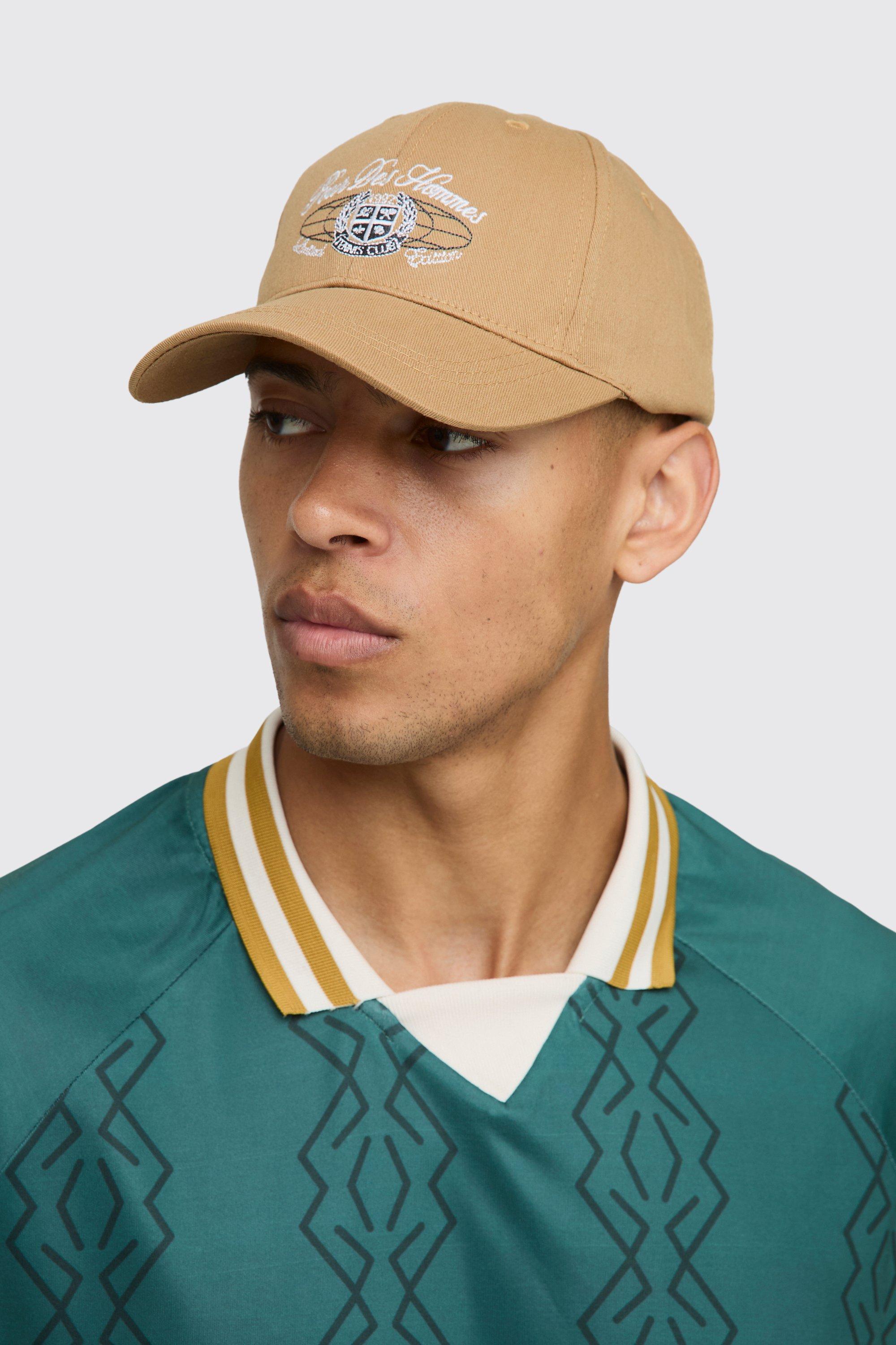 Image of Cappello da baseball in twill con ricamo Pour Homme, Giallo