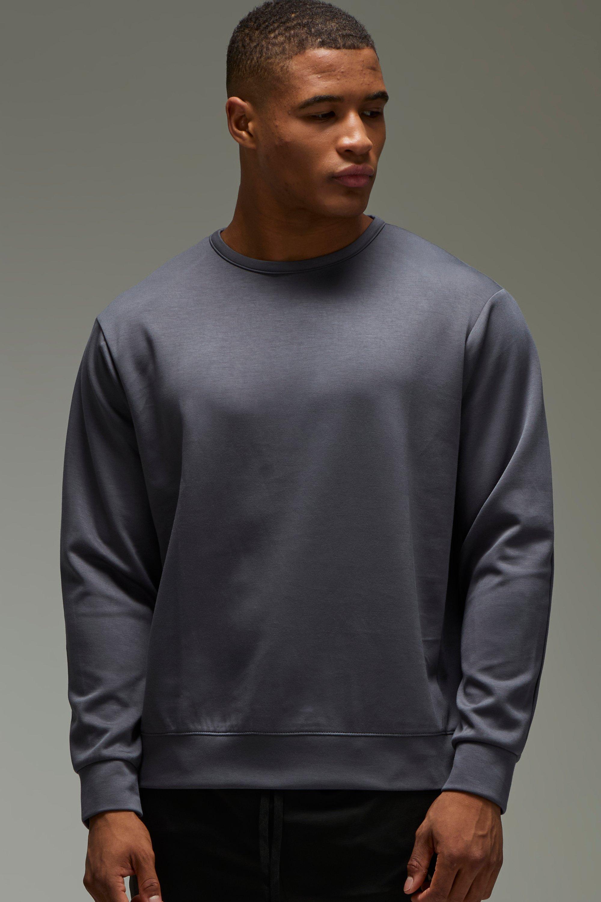 Image of Man Active Interlock Regular Fit Luxe Sweatshirt, Grigio