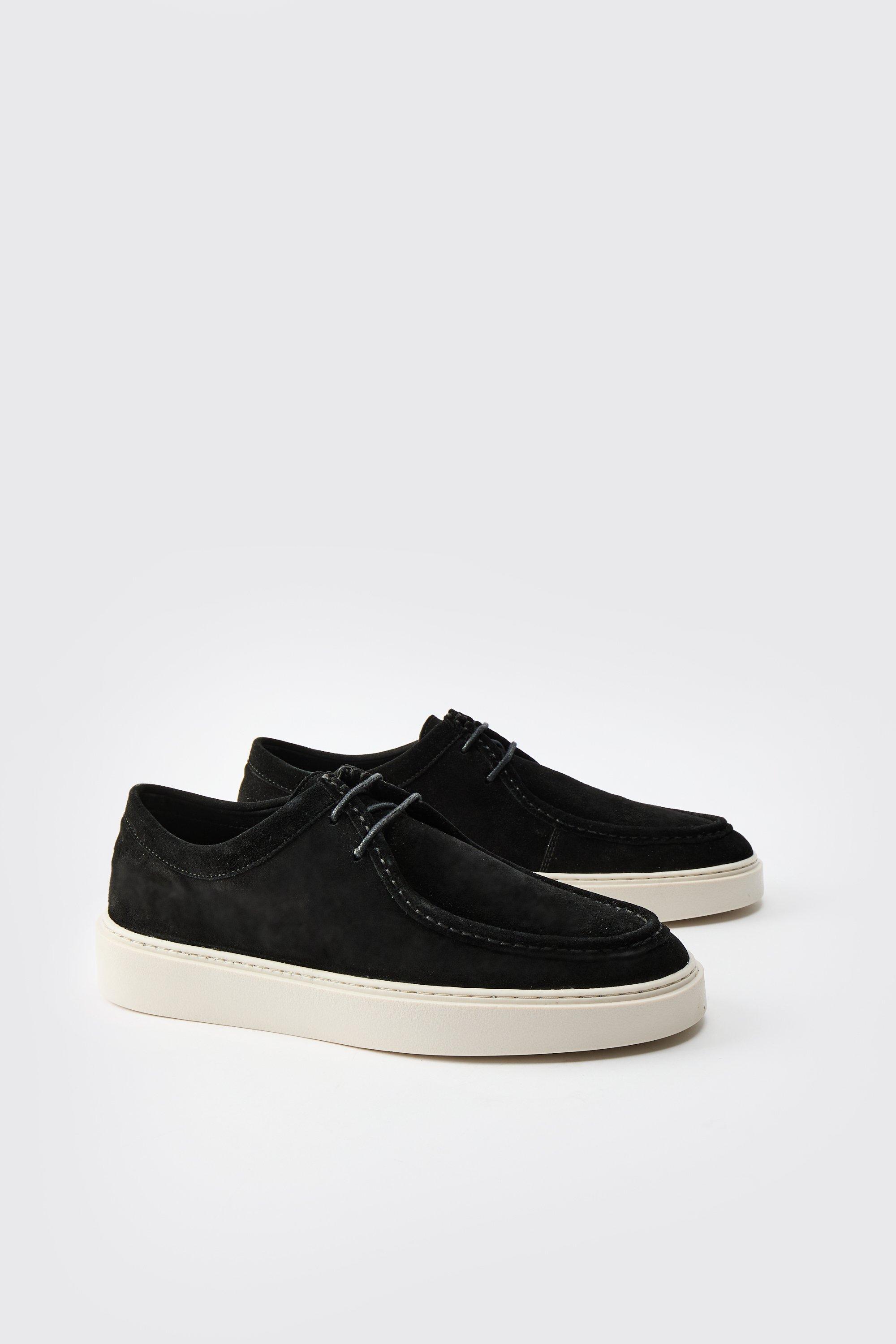 Boohoo Leather Loafer Shoe, Black