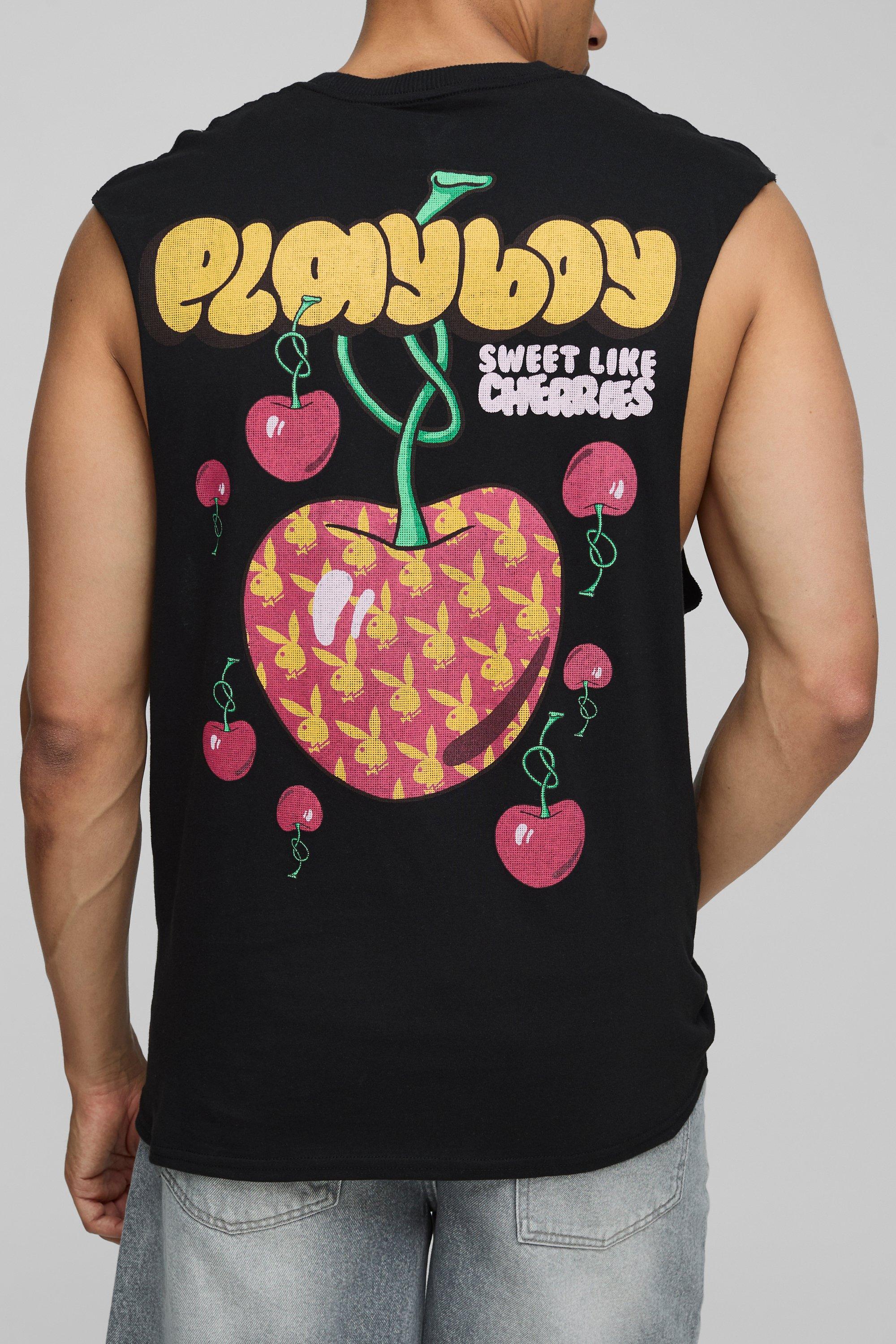 Mens Black Regular Fit Playboy License vest, Black