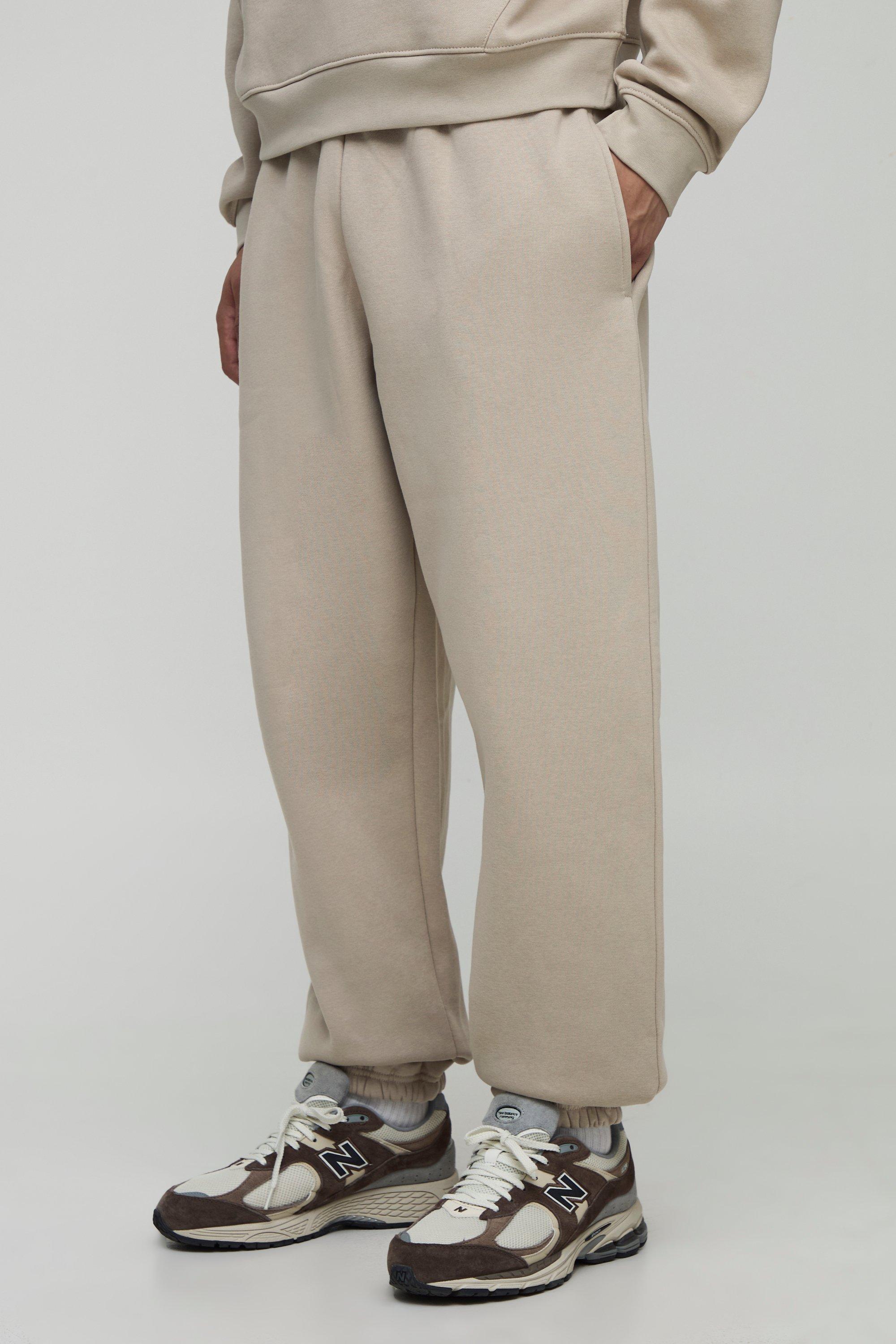 Mens Beige Basic Baggy Jogger, Beige