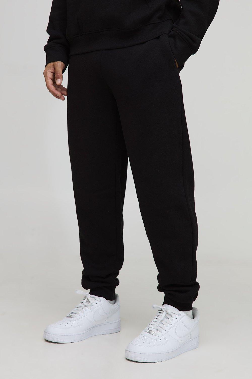 Mens Black Basic Regular Fit Jogger, Black