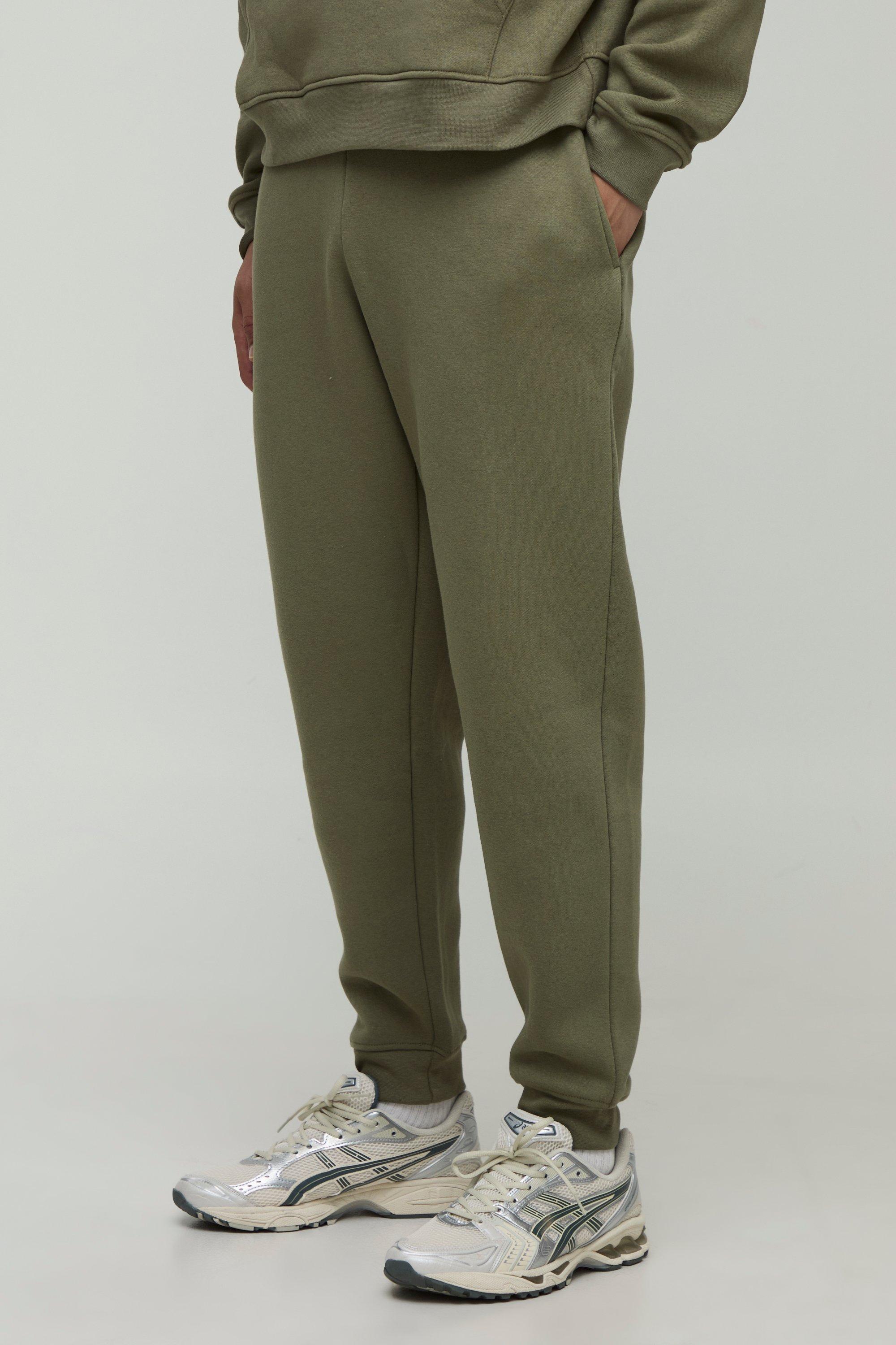 Mens Green Basic Regular Fit Jogger, Green