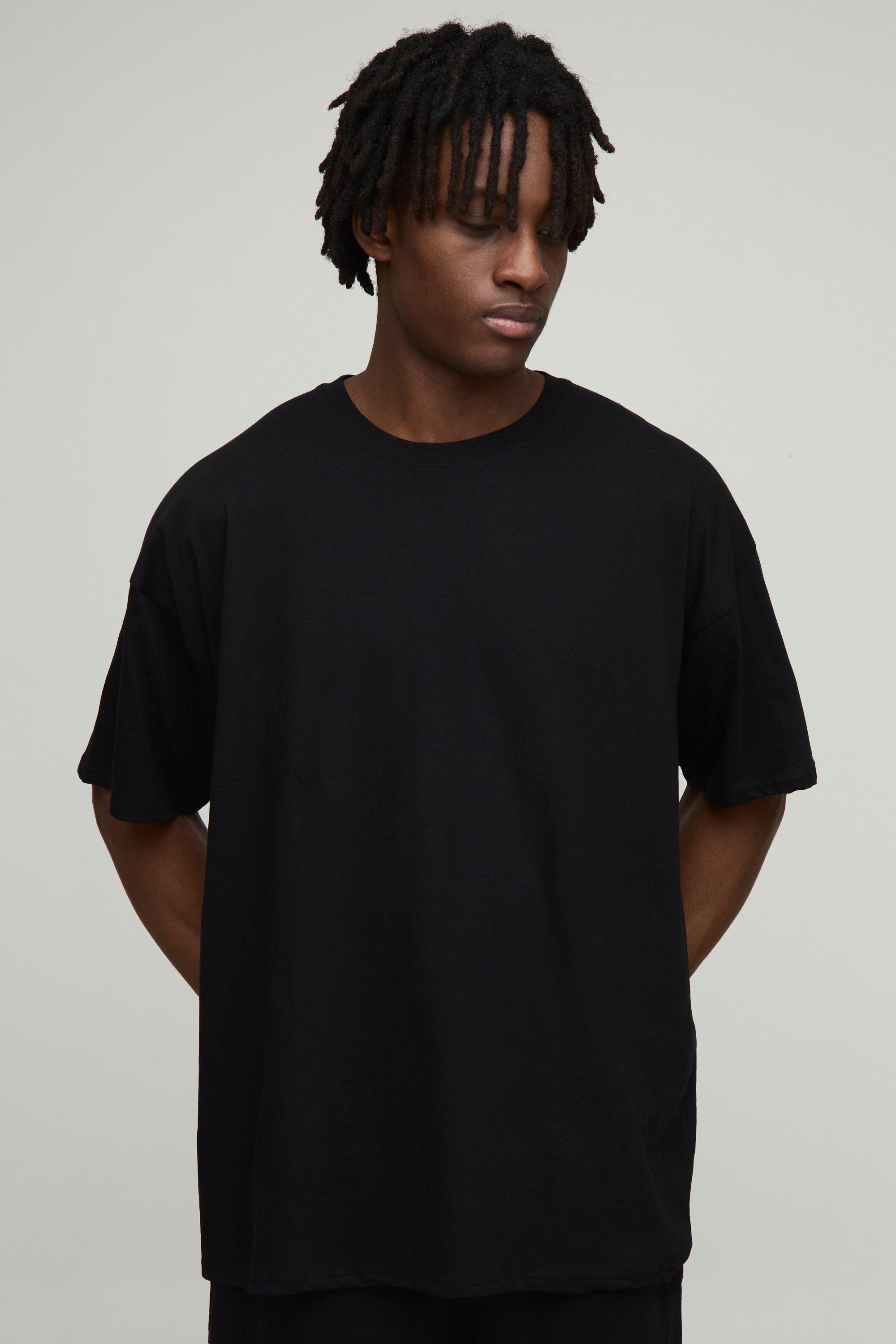 Image of T-shirt a girocollo oversize Basic - set di 2 paia, Nero